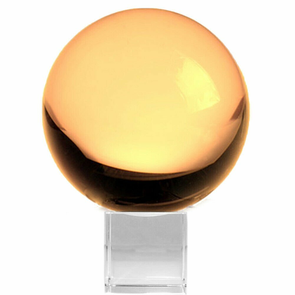 3.1 in (80mm) Crystal Ball Meditation Lensball Sphere with Free Crystal Stand