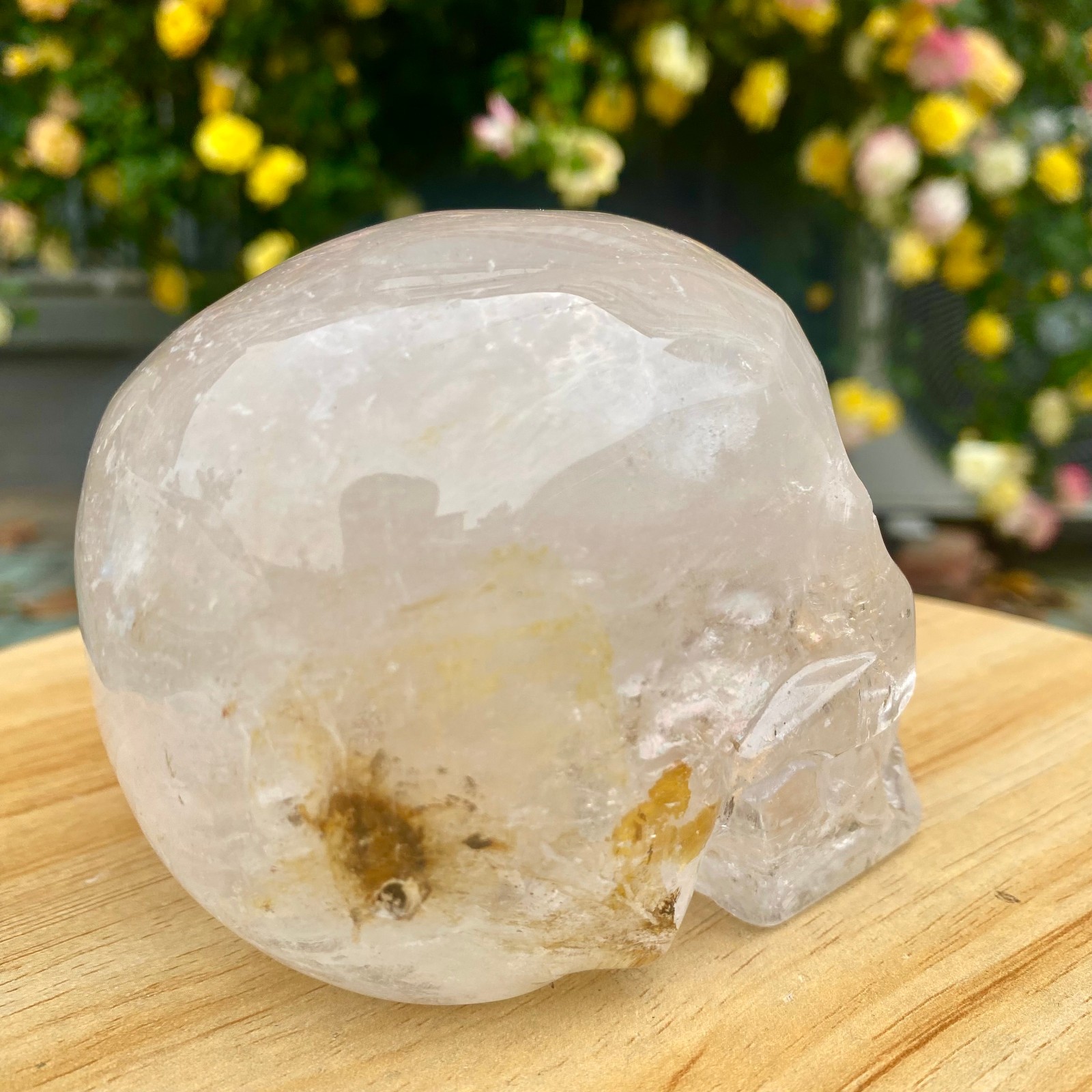 1.77LB TOP! White melting quartz hand carved crystal skull gem reiki healing
