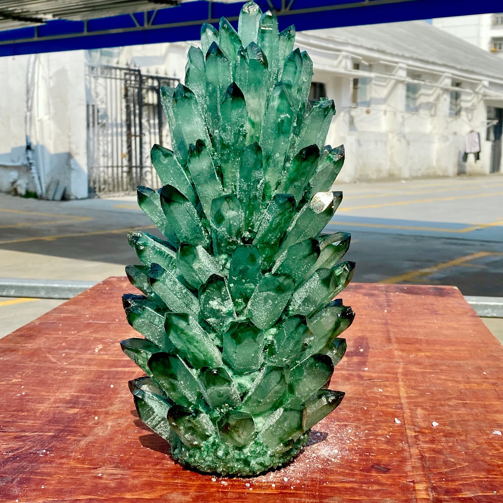 19.8LB Newly discovered green phantom quartz crystal cluster minerals