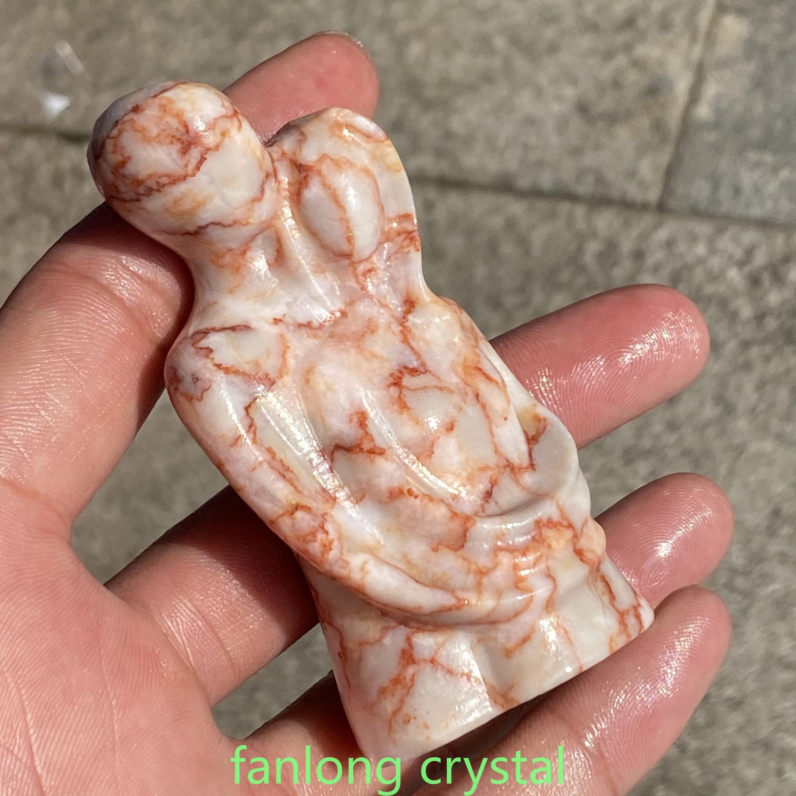 3.2in Natural Red network stone Lover Quartz Crystal Skull Carved Figurines 1pcs