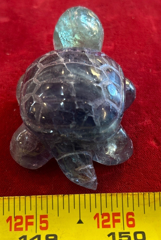 2 1/2” Fluorite Turtle Hand Carved 96.3 Grams