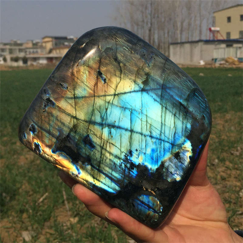 2.02kg Natural Labradorite Quartz Crystal Spectrolite Mineral Reiki healing