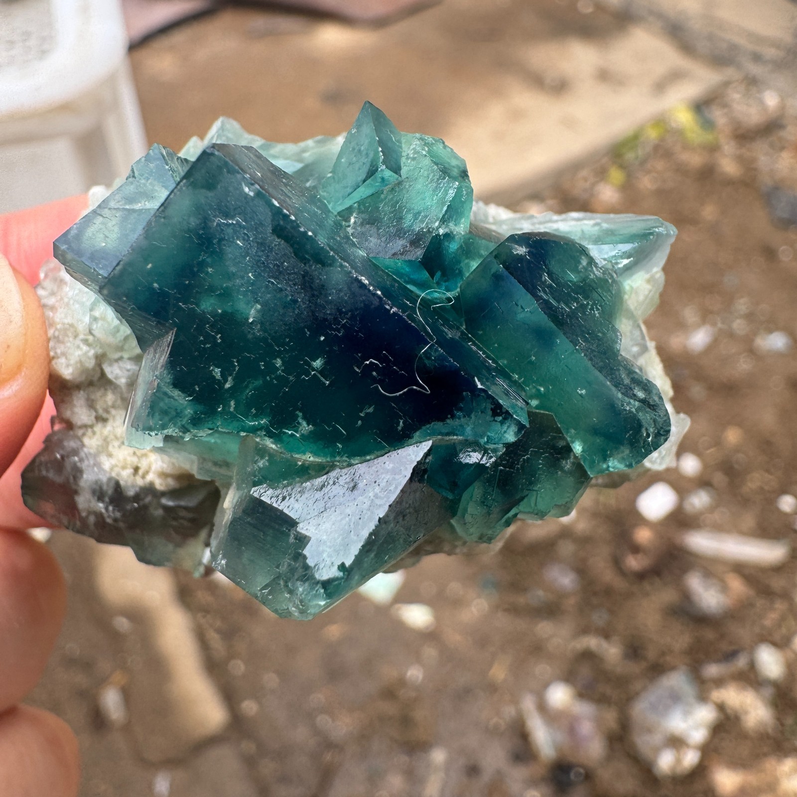 70G Natural cubic green fluorite crystal cluster rough mineral specimen Healing
