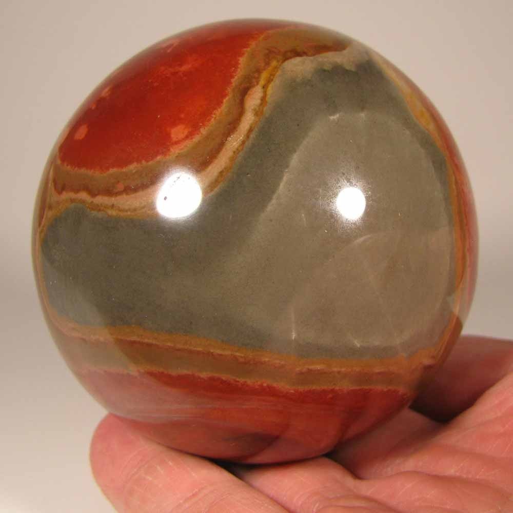 3″ POLYCHROME JASPER Gemstone Sphere w/ Stand – Madagascar – 76mm – 1.3 lbs.