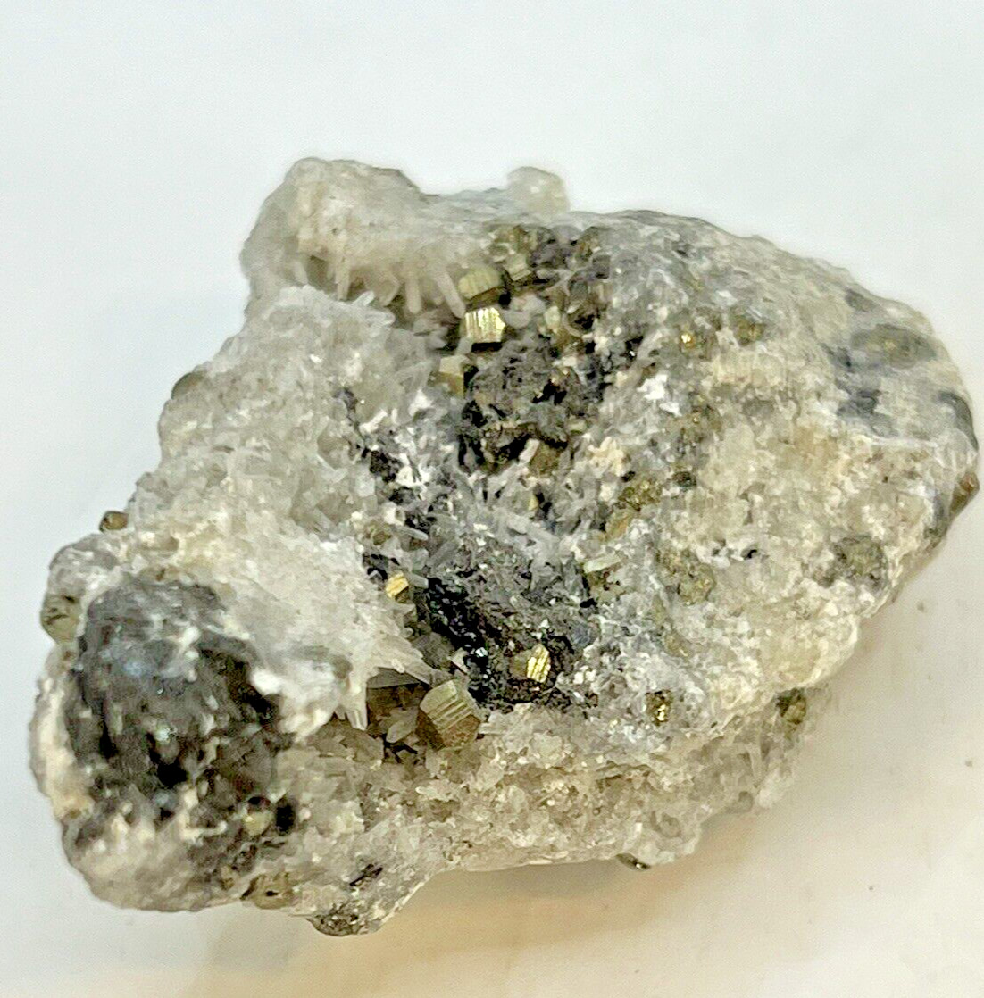 Natural Iron Pyrite-Quartz Specimen from Minas Gerais, Brazil 26 Grams