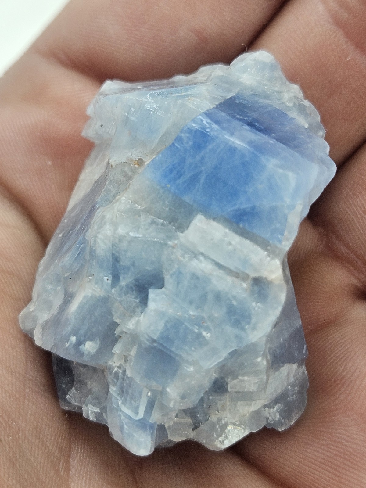 Natural Blue Calcite Raw Stone – Large Unpolished Sky Blue Crystal Chunk