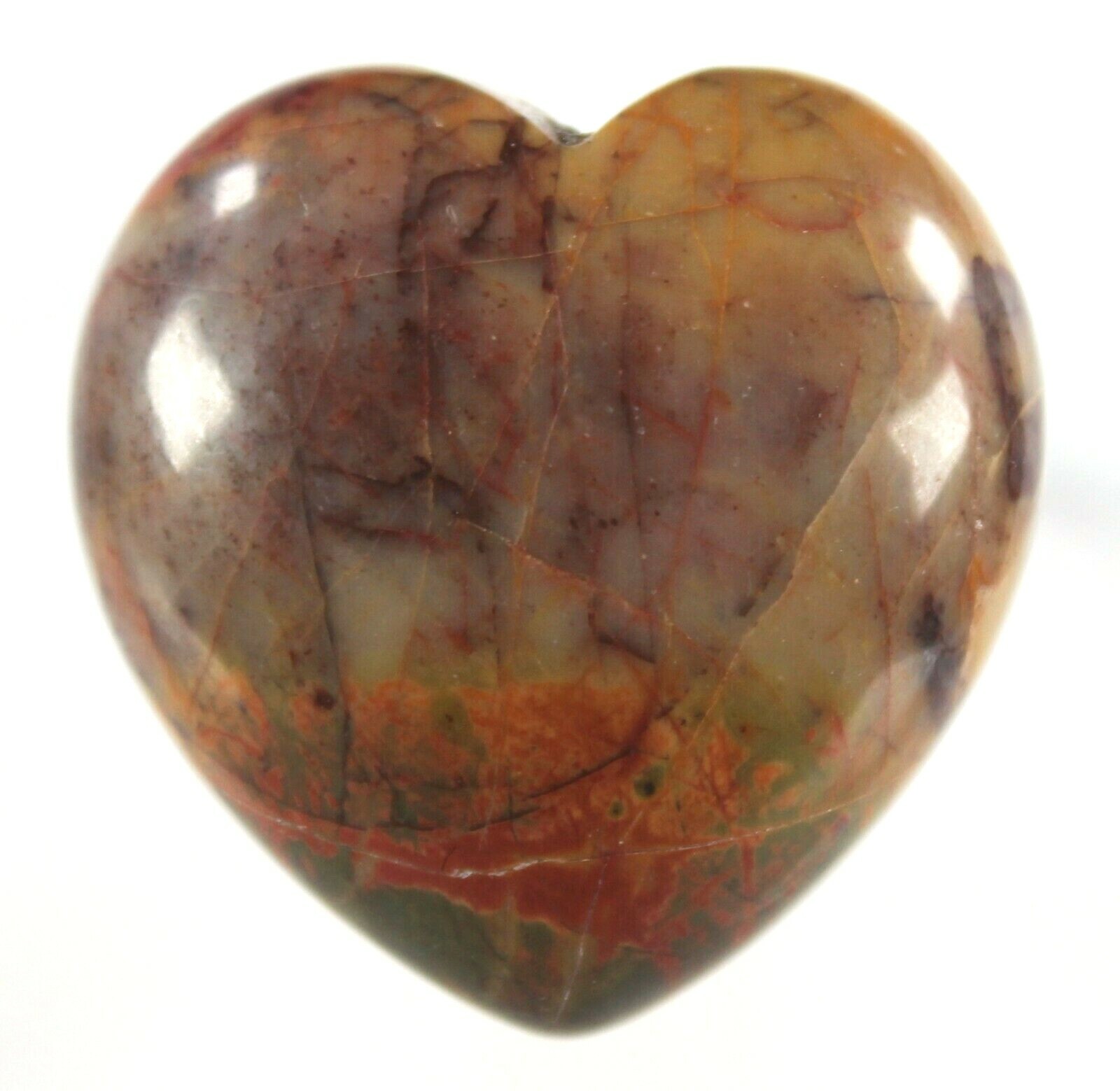 Cherry Creek Jasper 36x36mm / 34g Puff Heart Gift Idea Red Creek Jasper (207)