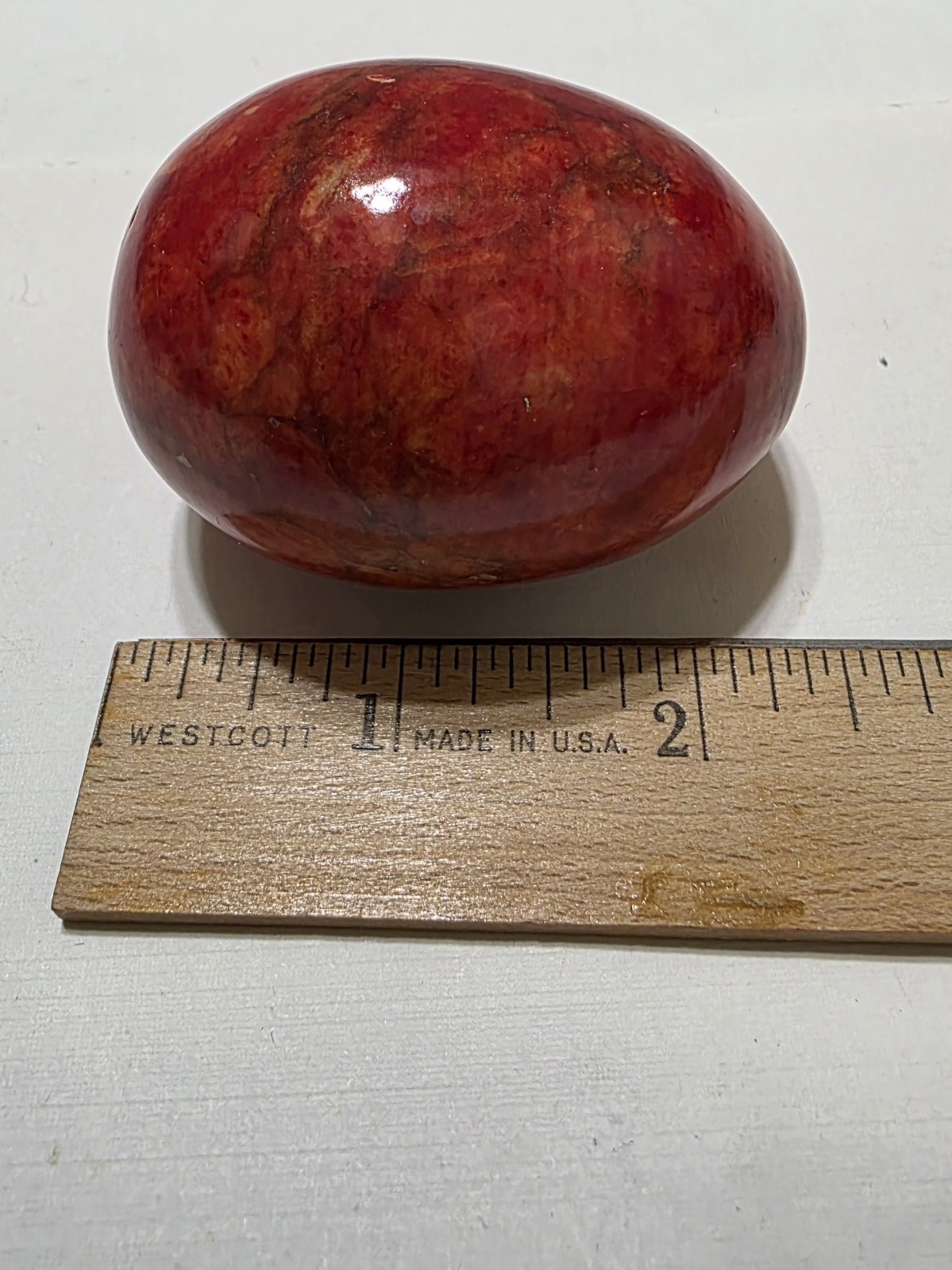 Elegant Polished Red Jasper Egg. 2.25 Inches Tall. Natural Stone Healing Crystal