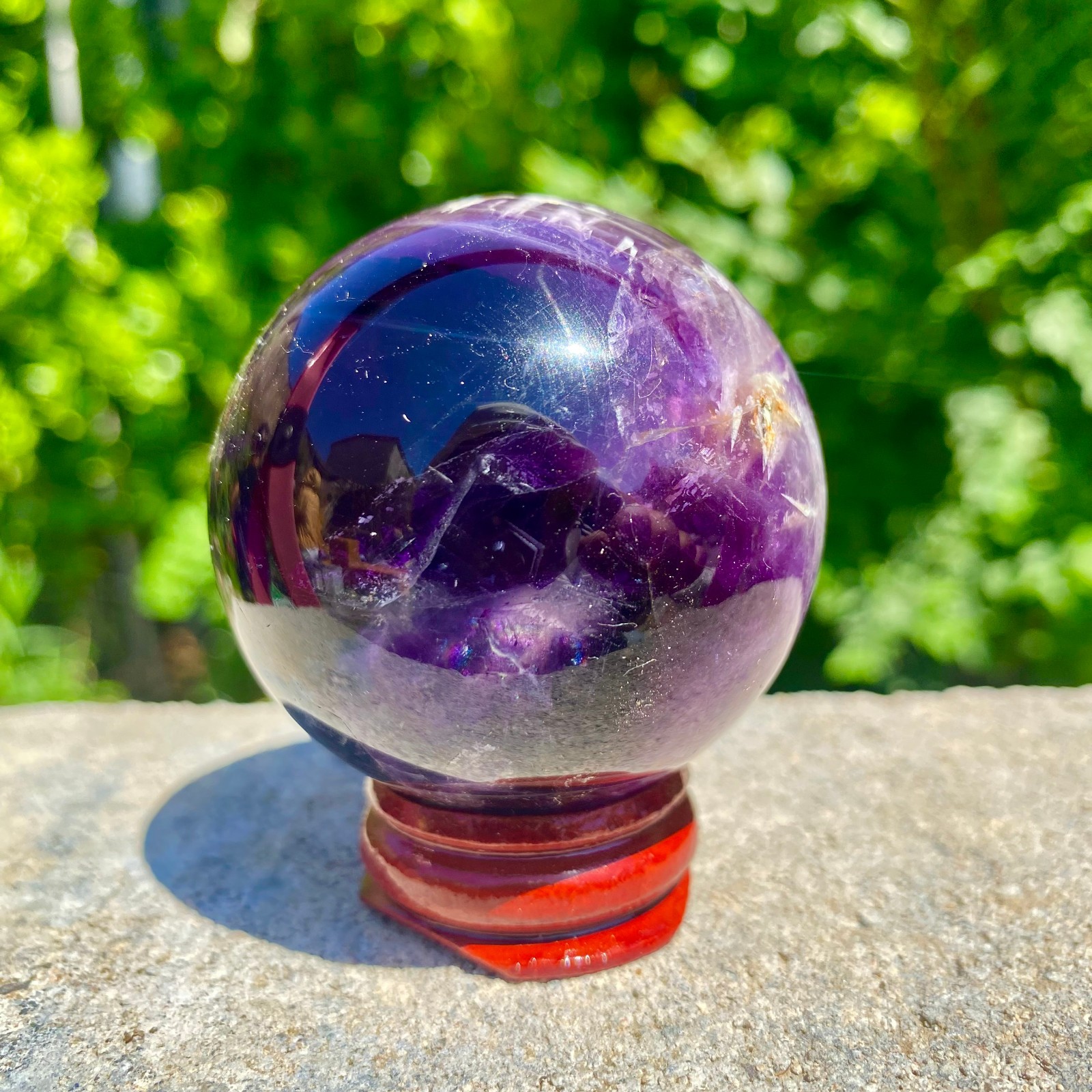 217G natural Green fluorite ball quartz crystal Sphere Reiki energy healing
