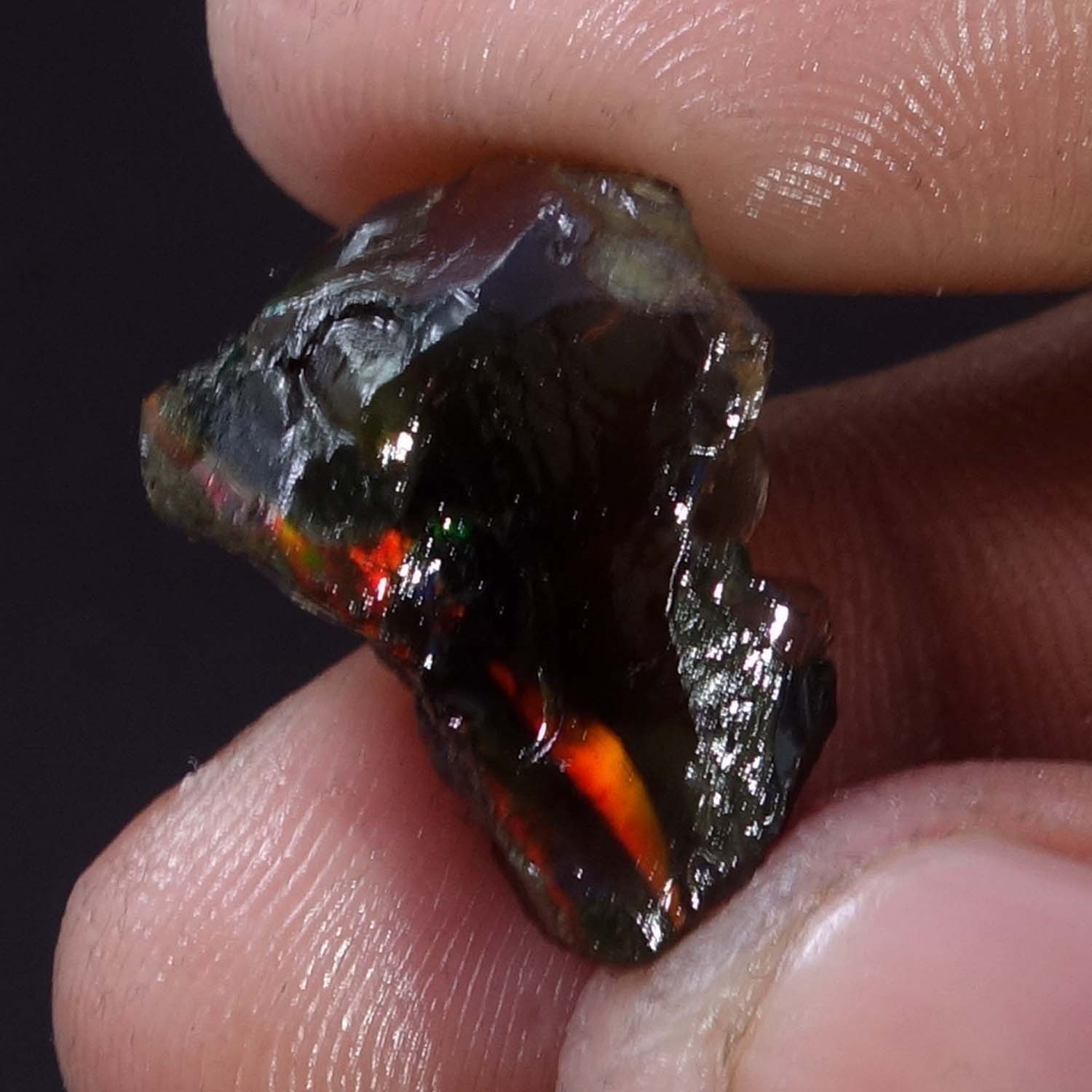 Natural Ethiopian Loose Rough Raw Opal Gemstone Multi Fire Oil Rough 16.00 Carat