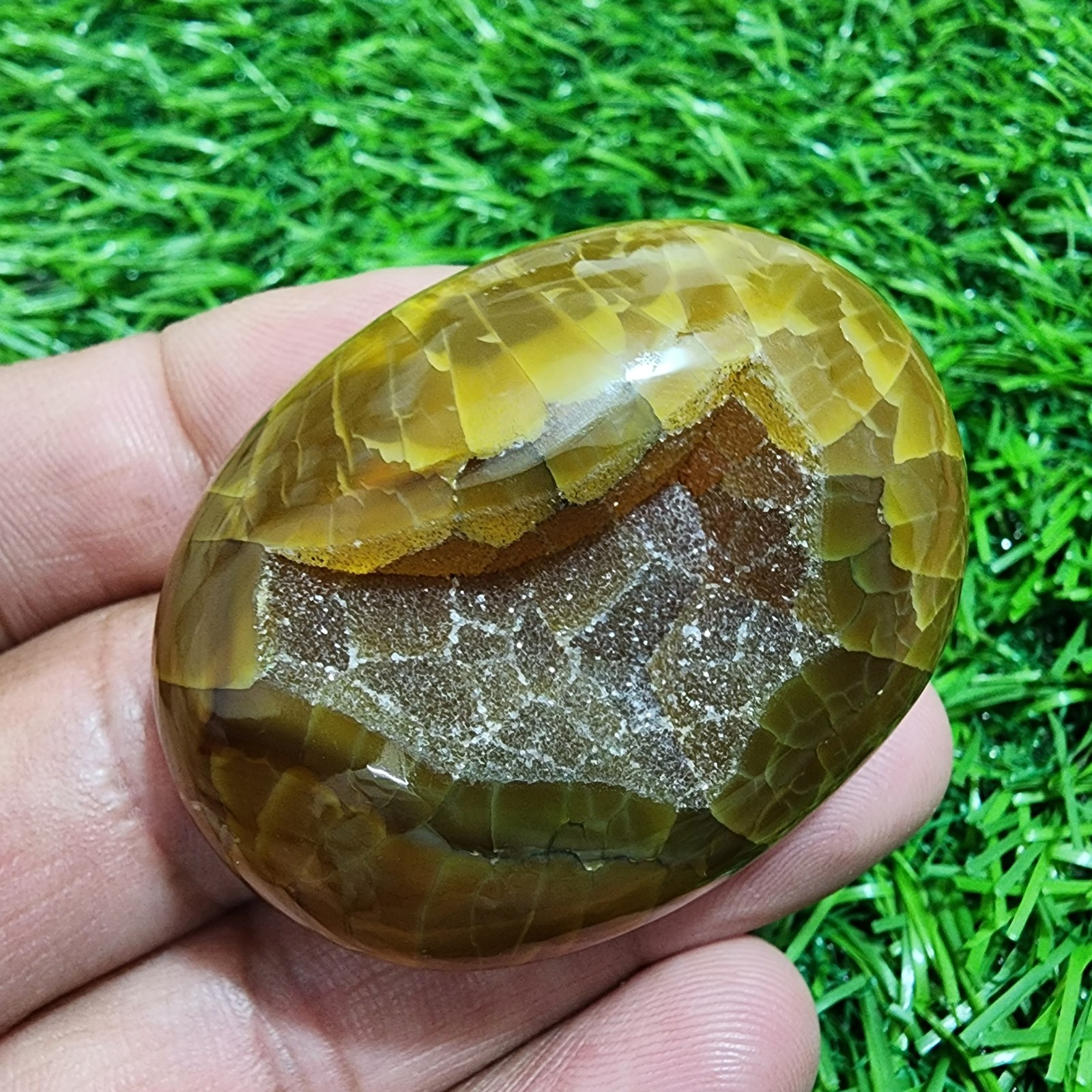 Fantastic Rare 222 Crt For Jewelry Window Druzy Agate Oval Shape Loose Gemstone