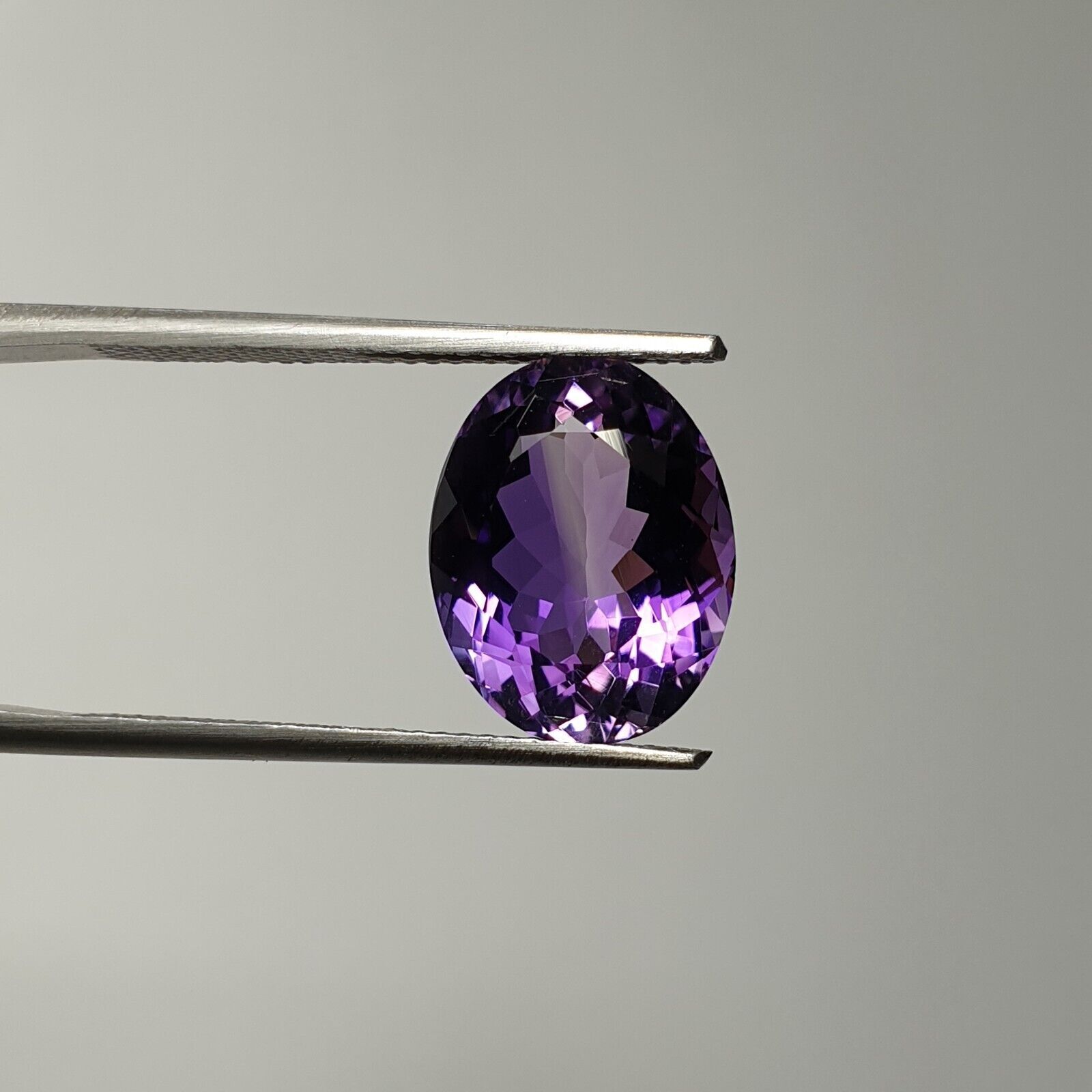 100% Natural Amethyst 10.50×13.50 MM Oval Shape Dark Purple Faceted Cut