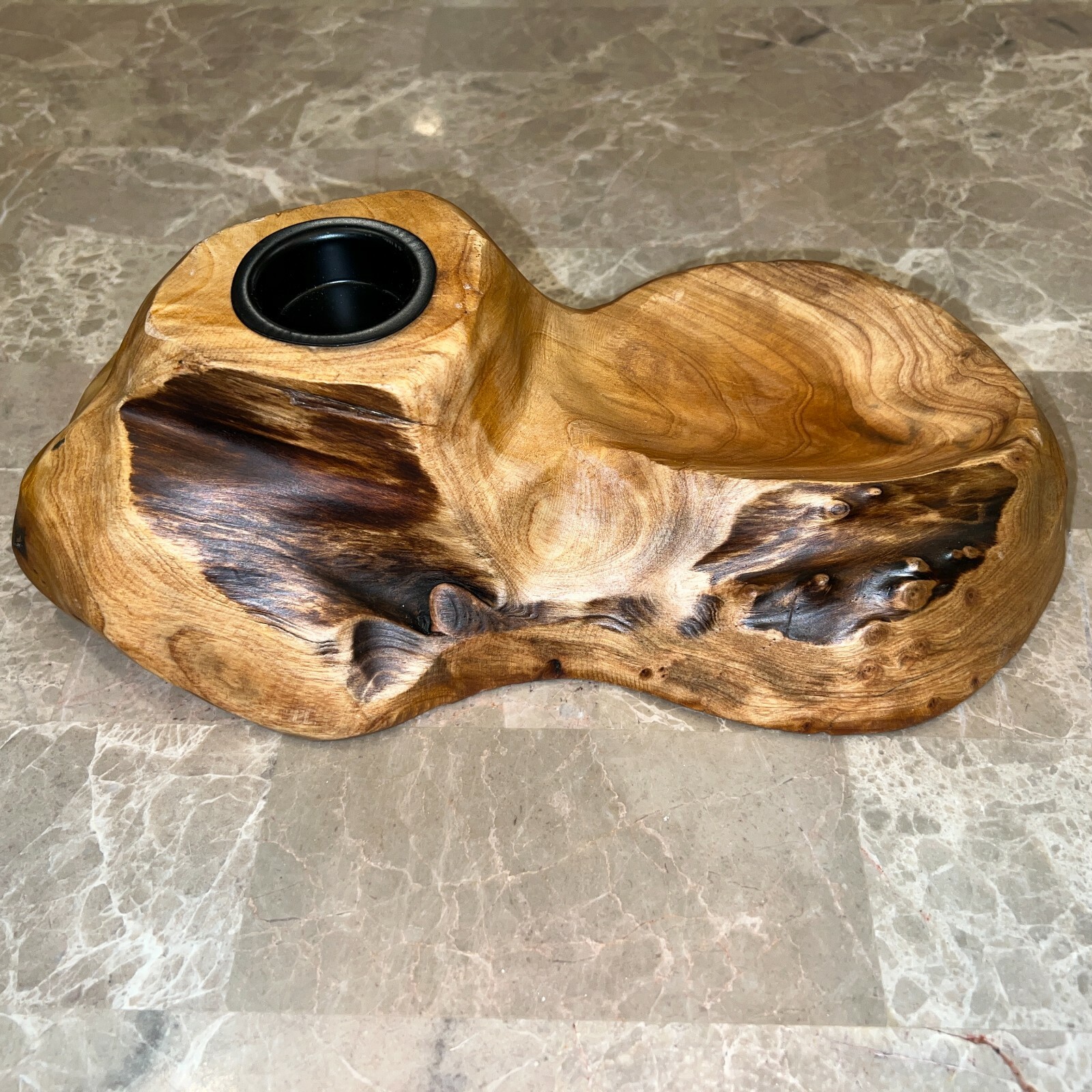 BEAUTIFUL 5+ lbs AURALITE 23 Sphere + Teak Wood Base + 1/2 lb Auralite Rough-A22