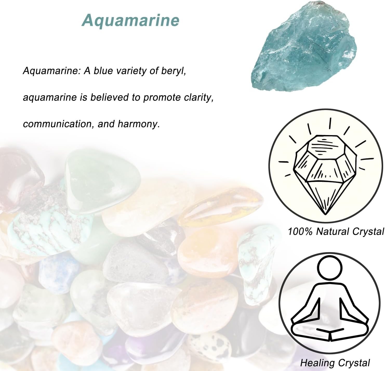 Unique Raw Aquamarine Crystals (1.25-2.0 Inch) for Home Decor & Chakra Balancing