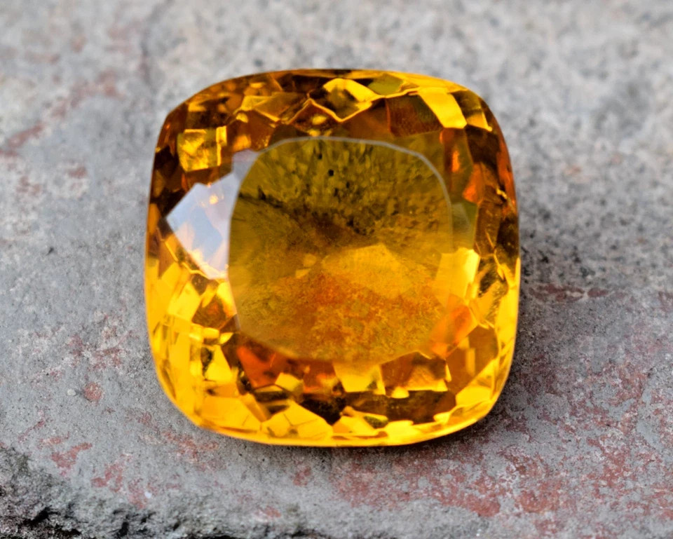 141 Ct Huge Cushion Cut Yellow Citrine Certified Flawless Loose Gemstone