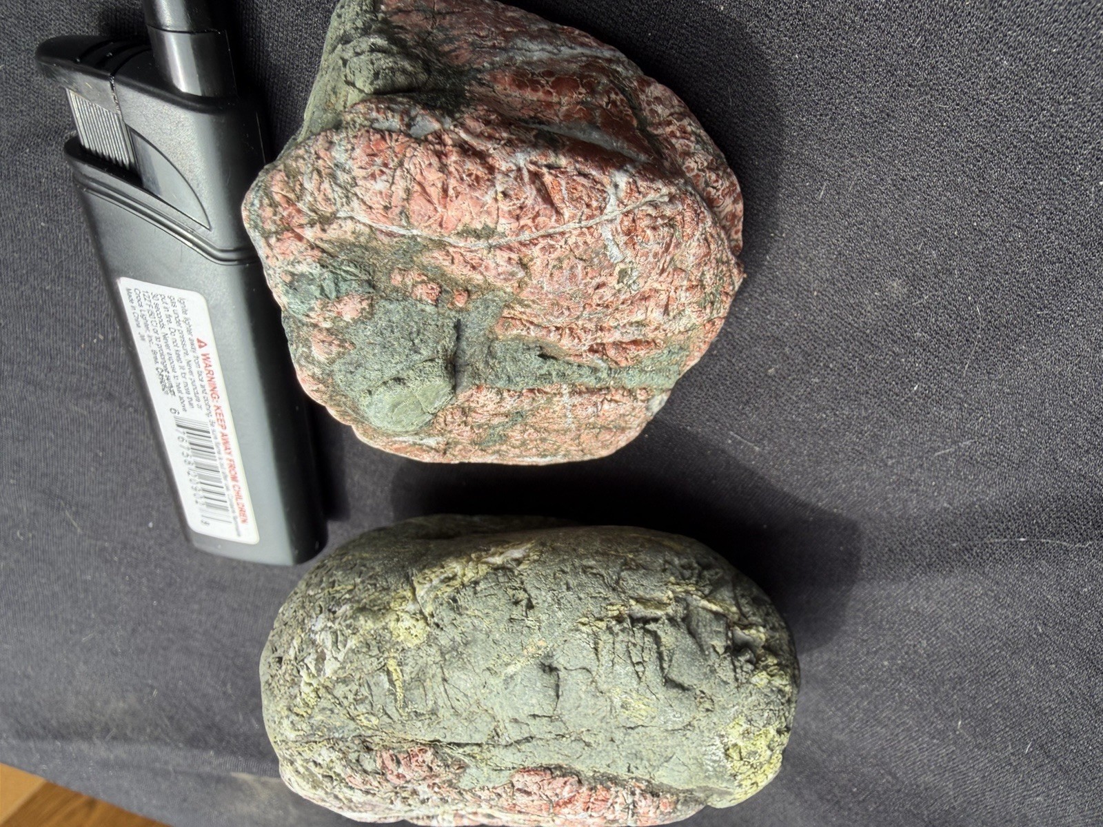 “The Dragon Eggs” Pair | Rare Red & Green Natural River Stones/ Lapidary/Display