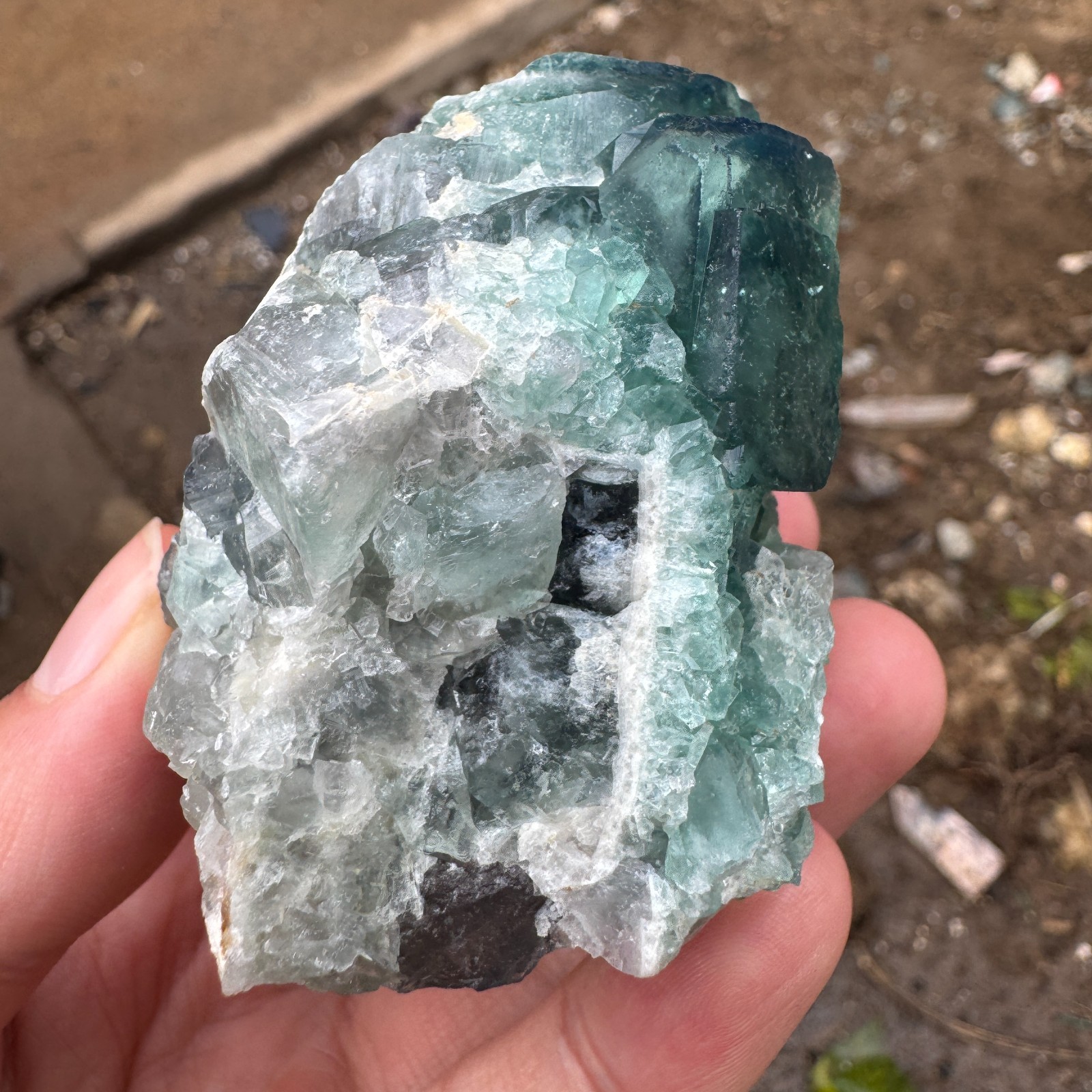 220G Natural cubic green fluorite crystal cluster rough mineral specimen Healing