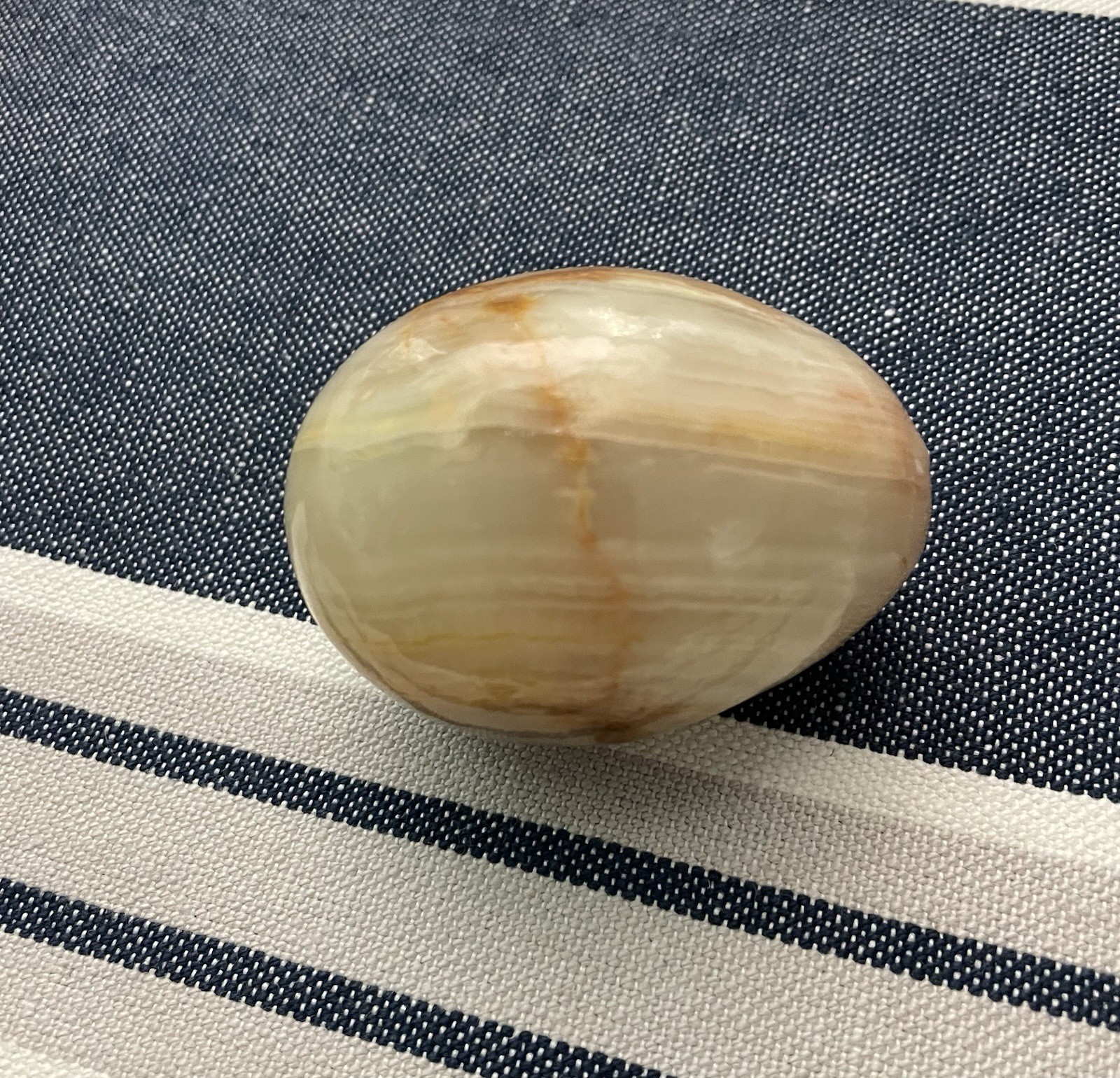 Vintage Lacquered Agate Polished Egg 2 1/2 Inches Long