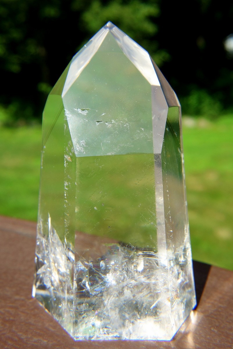 Lemurian Quartz Channeling Crystal with Phantom and Rainbows Polished