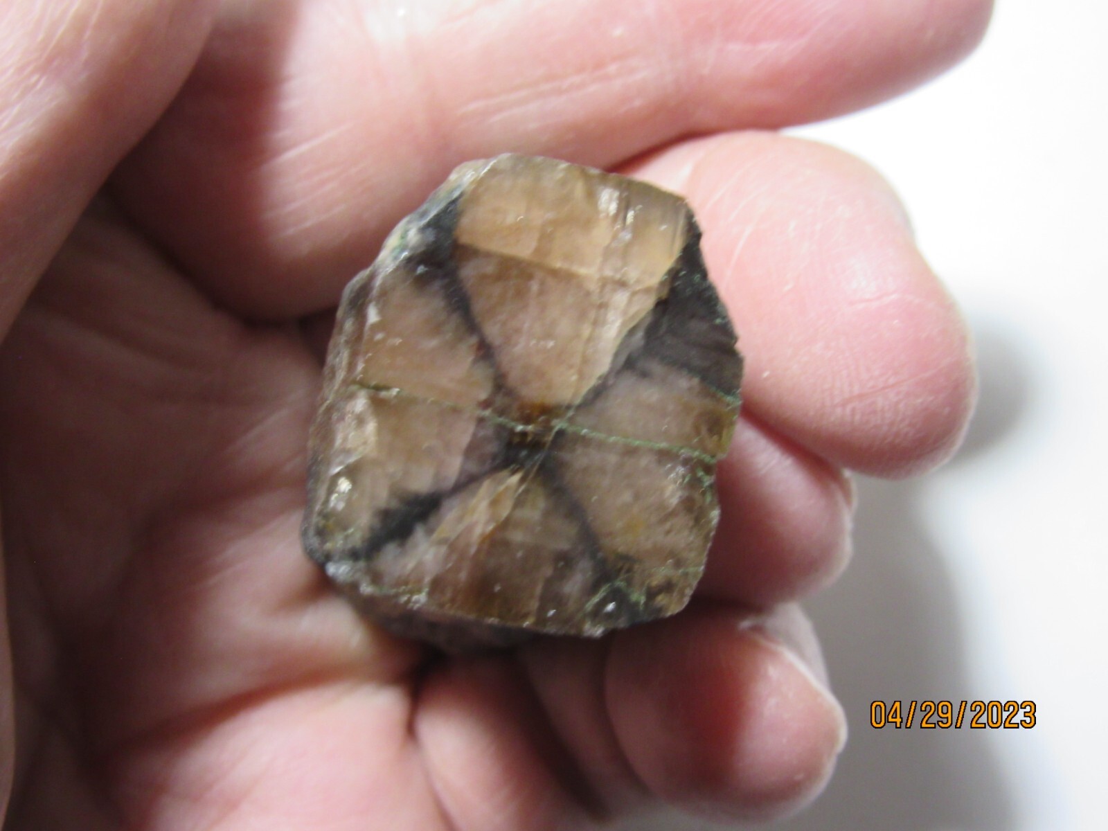 Agate Tourmaline Chiastolite 1 15/16″ Mineral Collectible with Pouch ATC-1-10