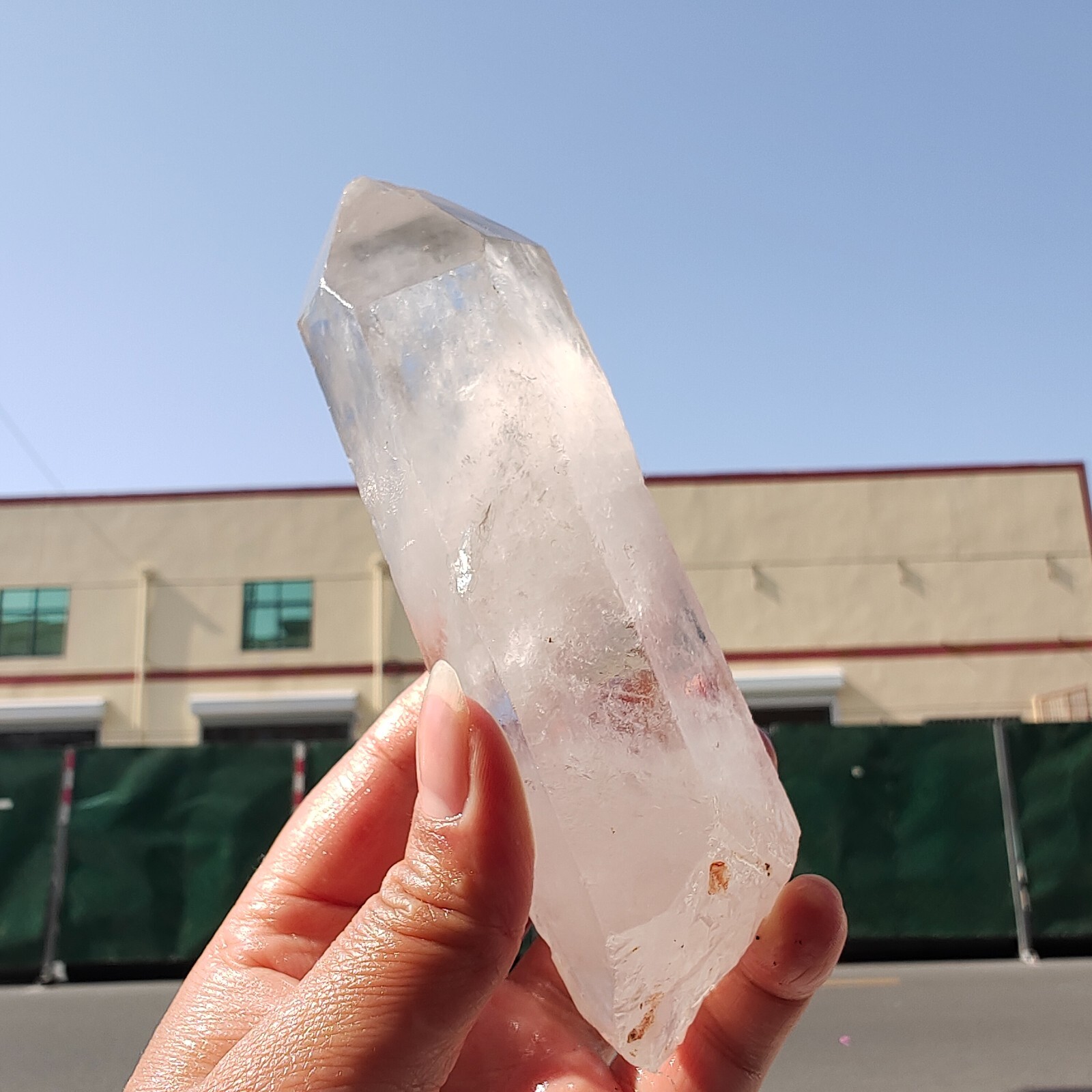 340g Bright LEMURIAN Healer Quartz Crystal RECORD KEEPER Dazzling X226