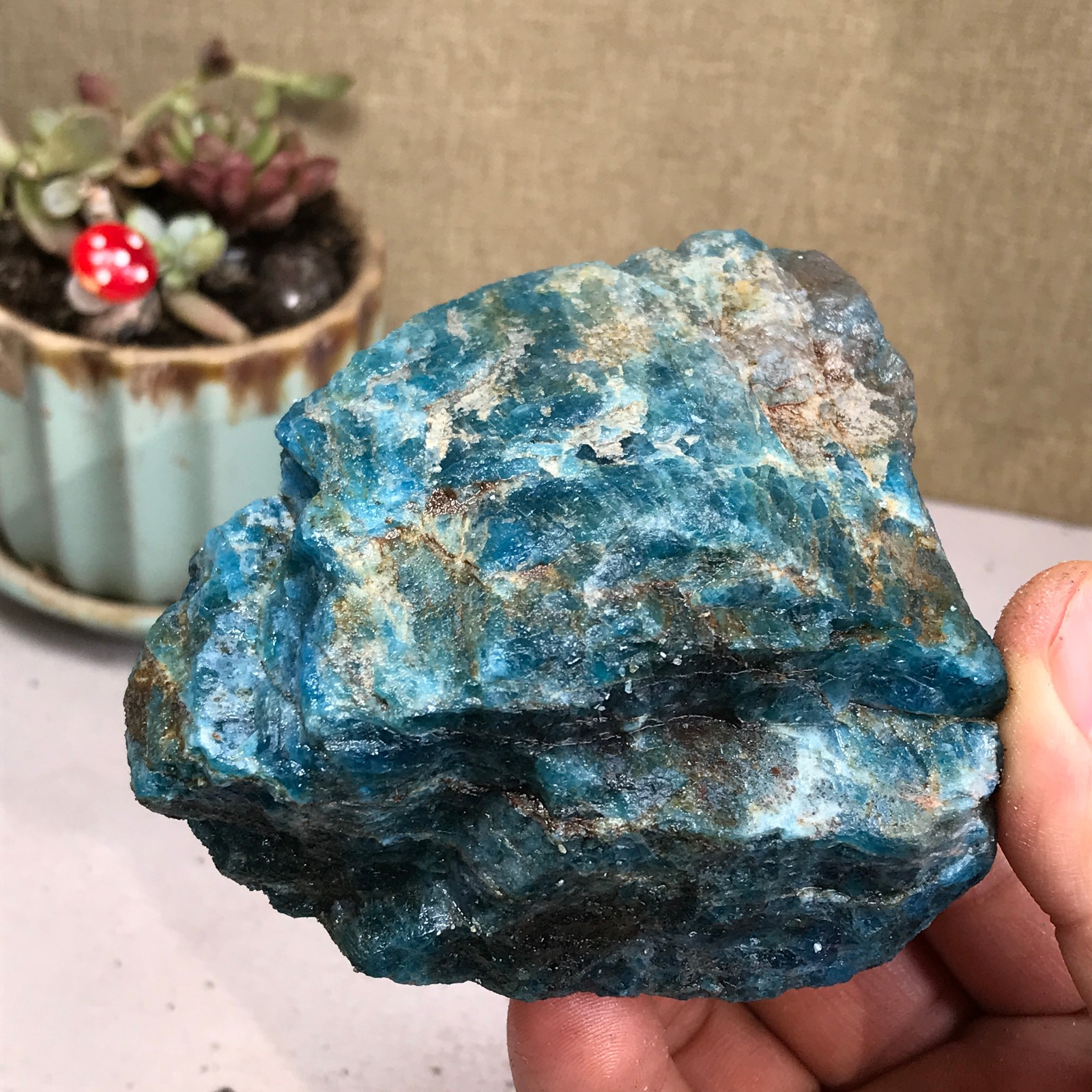 82-77-40mm Top Natural apatite Crystal uncut gemstone Mineral Specimen A4191
