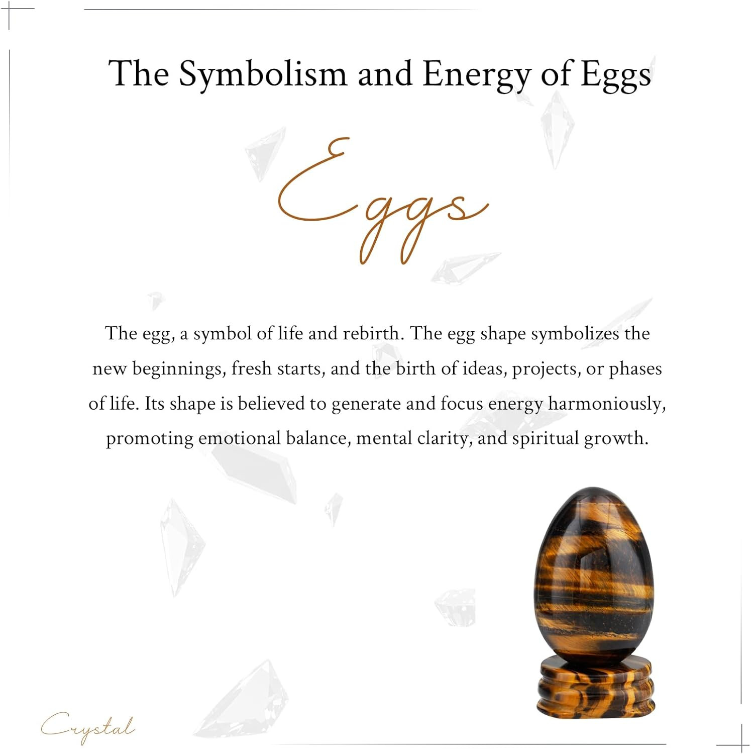 Tiger’S Eye Crystal Egg Polished Gemstone Figurines with Stone Stand
