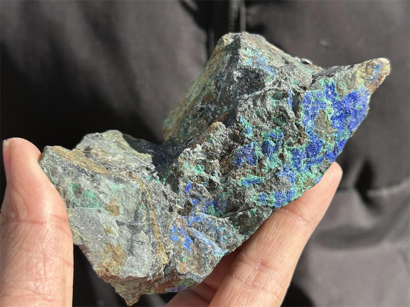 0.68LB Natural Blue Goethite Quartz Cave Mineral Specimens Reiki Healing XL3103