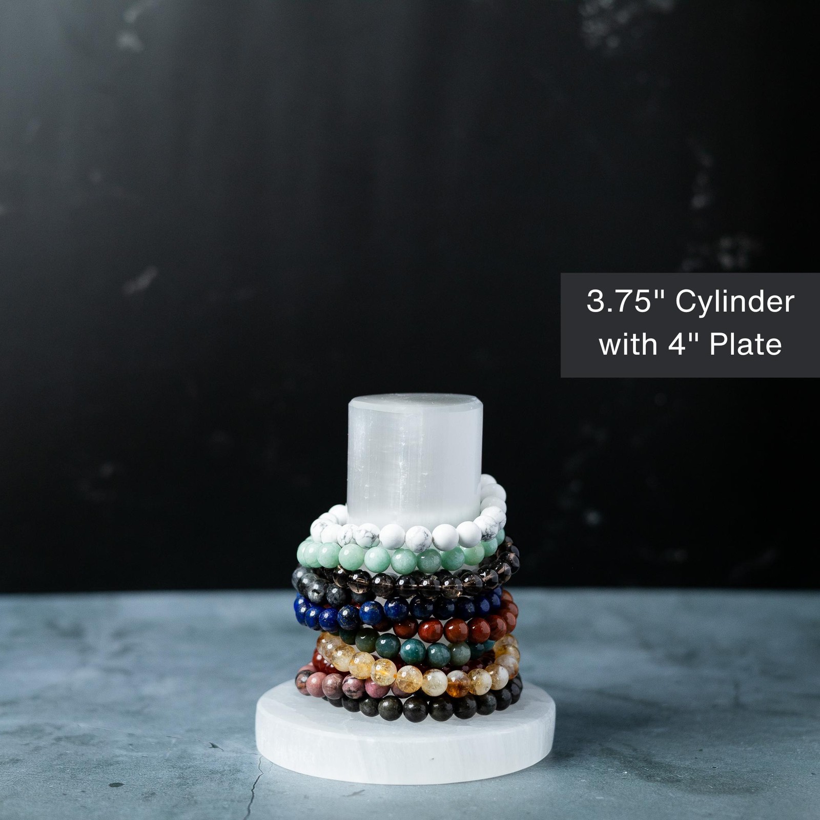 Selenite Cylinder Natural Crystal Bracelet Holder Display Decor Gift Choose Size