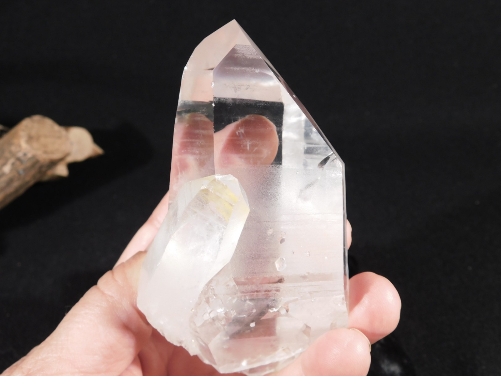 Larger! Translucent LEMURIAN Quartz Crystal TWIN From Brazil 335gr