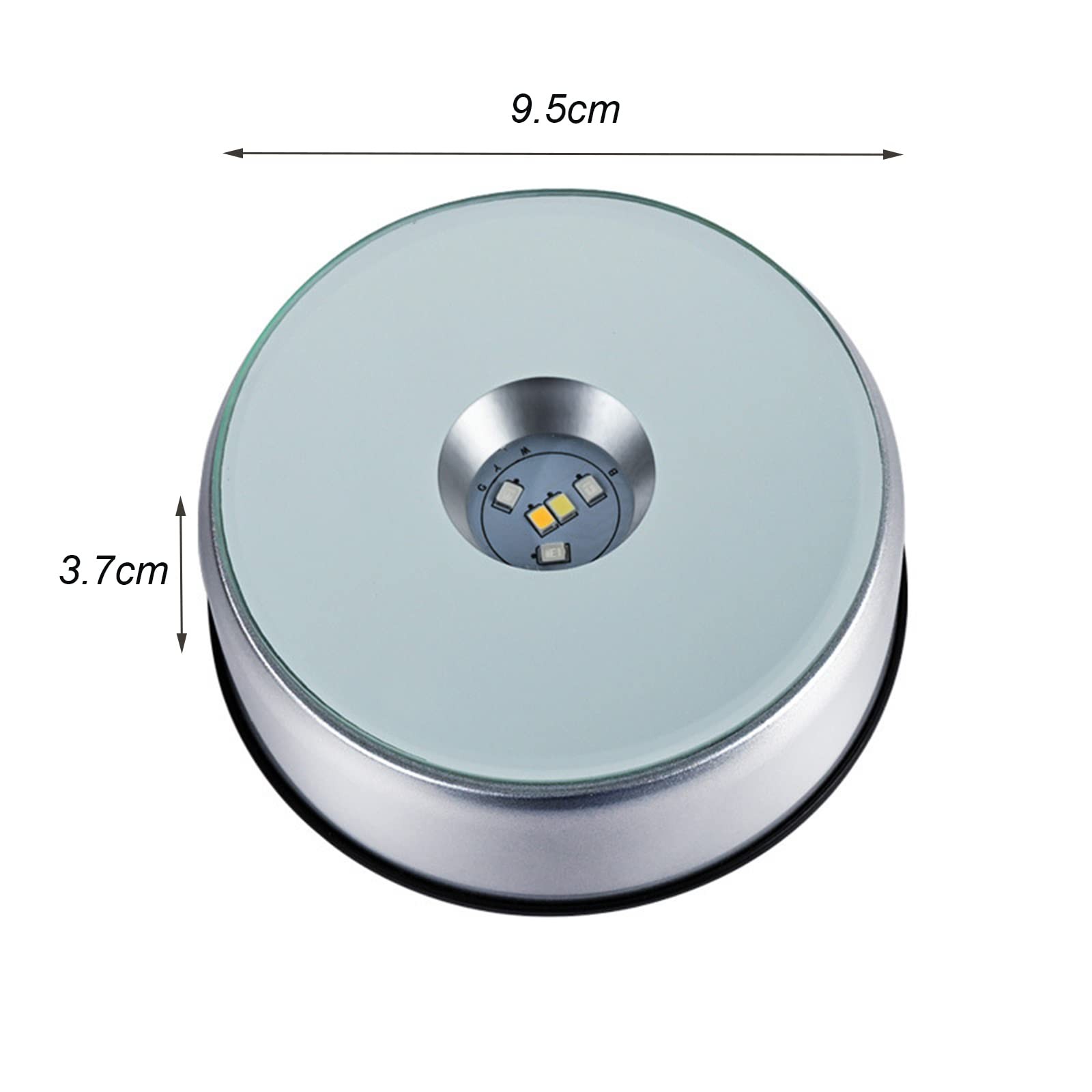 7 LED Display Base Rotating Crystal Glass Display Stand for Tumbler Cups