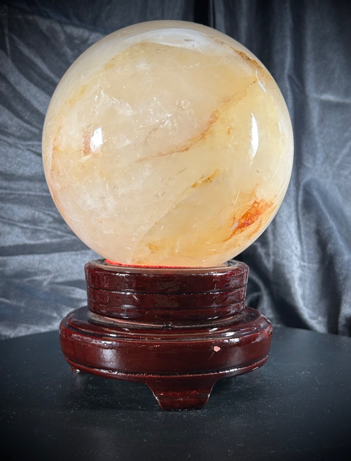 5” Golden Healer Sphere With Wood Swivel Stand 6lb 9.9oz