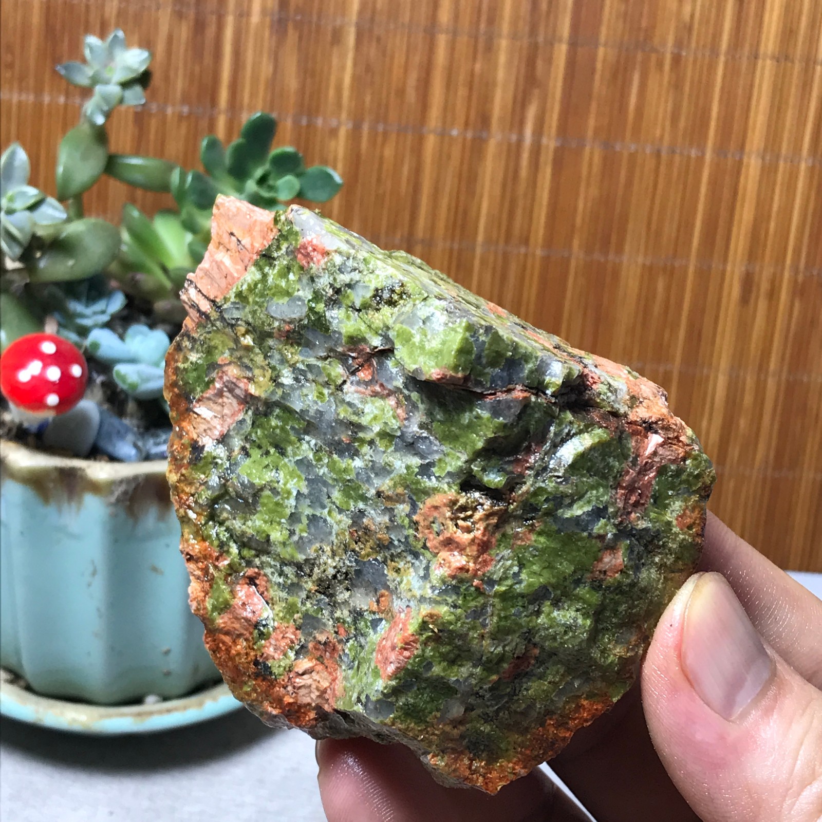 235g Natural Unakite Crystal gemstone Rough Mineral Specimen healing A6361