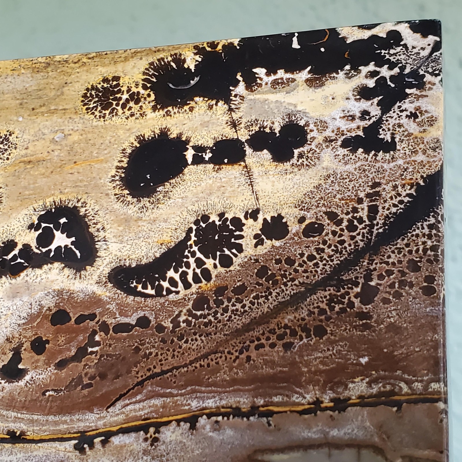 Picture Jasper Dendrite Pastel Display Tile Crystal Free Stand 838 grams