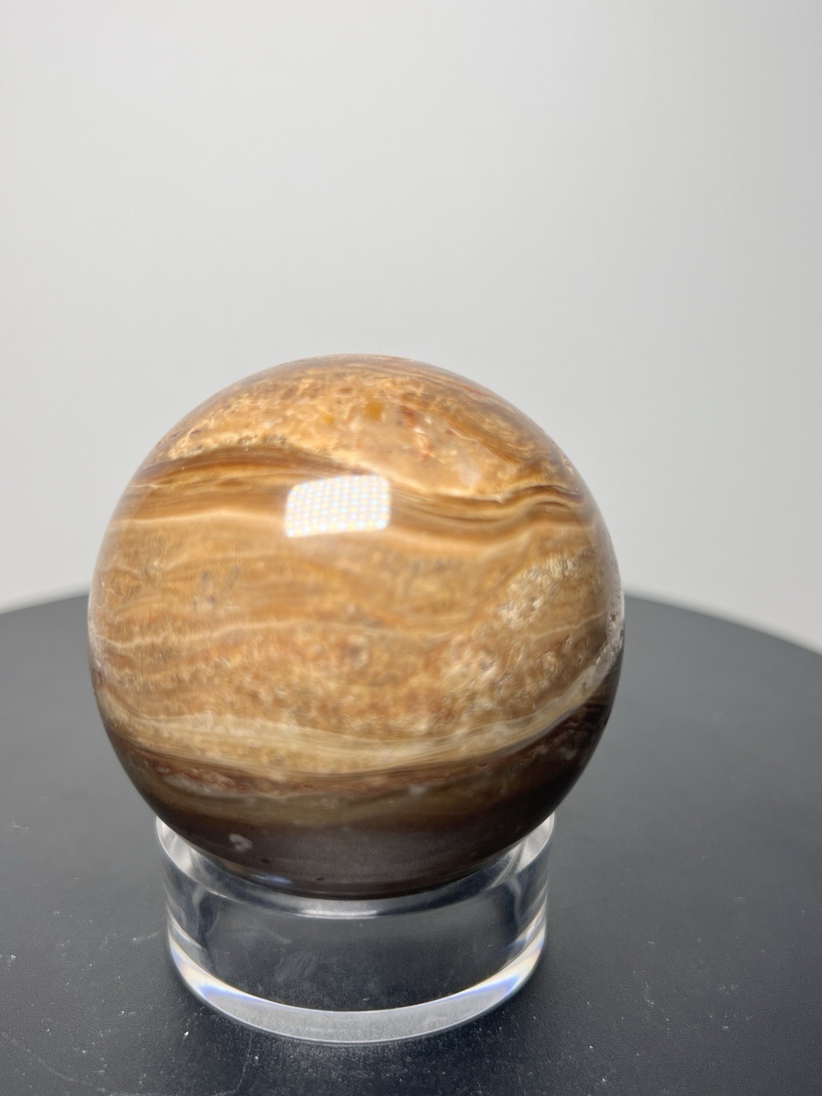 Chocolate Calcite Sphere w/holder (57mm)