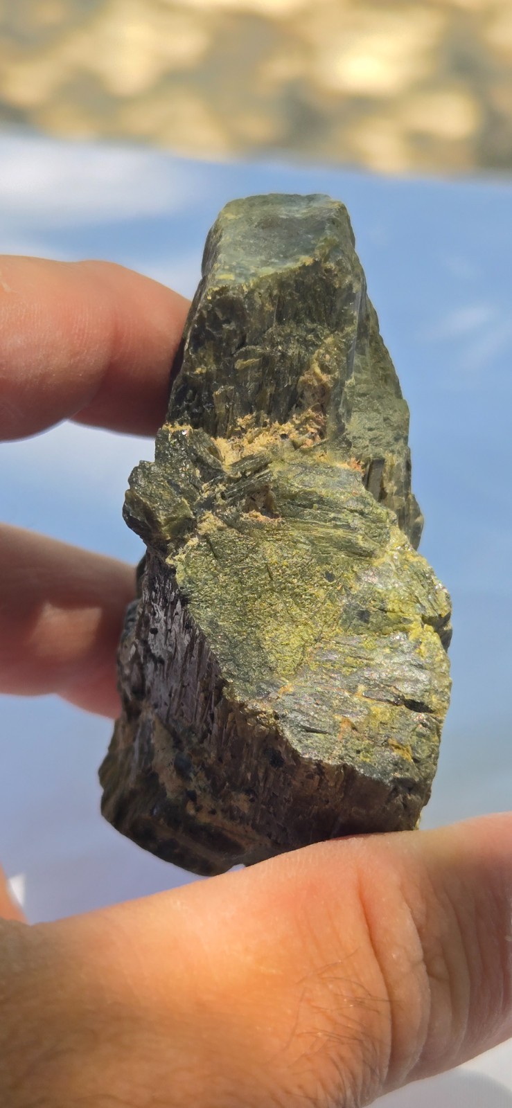Beautiful Raw All Natural Green Epidote Crystal Stone Cabinet Specimen 6.2 Ozs