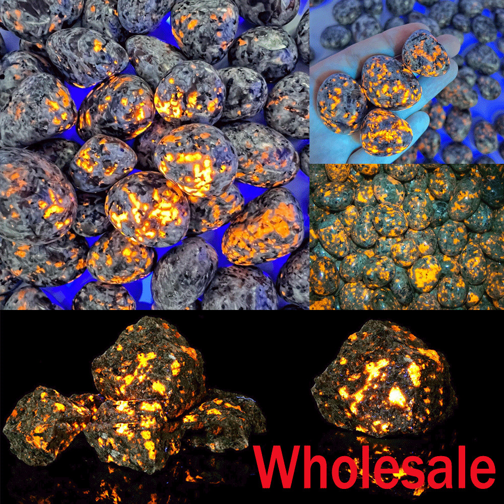 Natural “Raw” “Polished” Tumbled Rough Yooperlite Flame Fire Stone Fluorescent