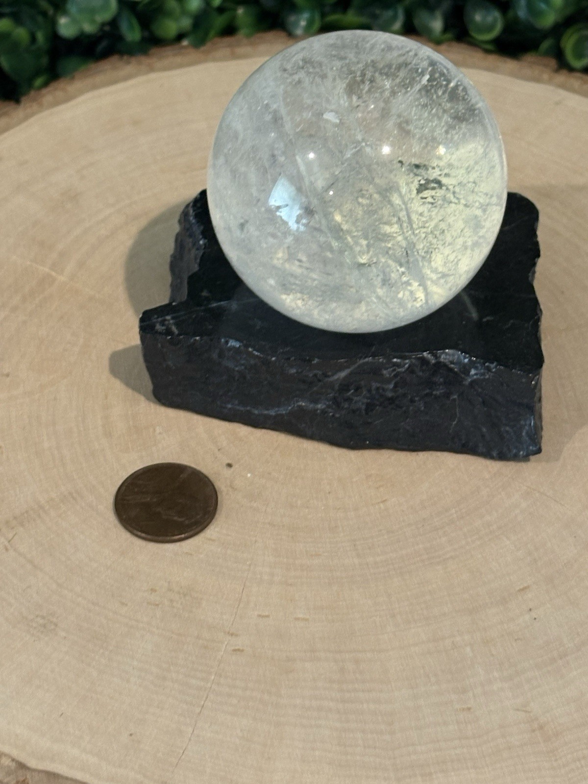 Black Marble Sphere Stand No Crystal Included