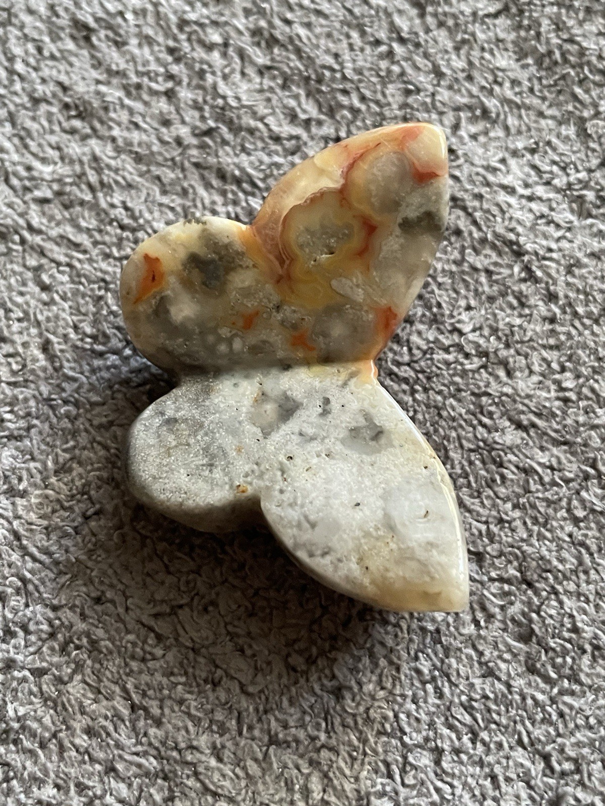 Crazy Lace Agate Crystal/Gemstone Mini Butterfly Carving 14G 1 1/2″ x 1 1/4″