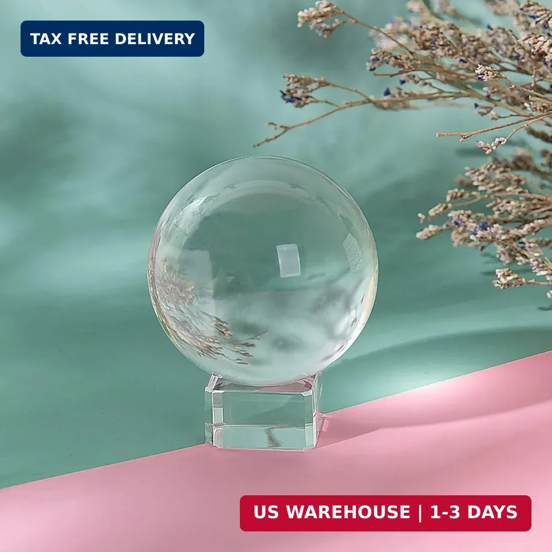 LONGWIN 60mm(2.4 inch) K9 Photography Crystal Glass Ball Sphere with Free Stand
