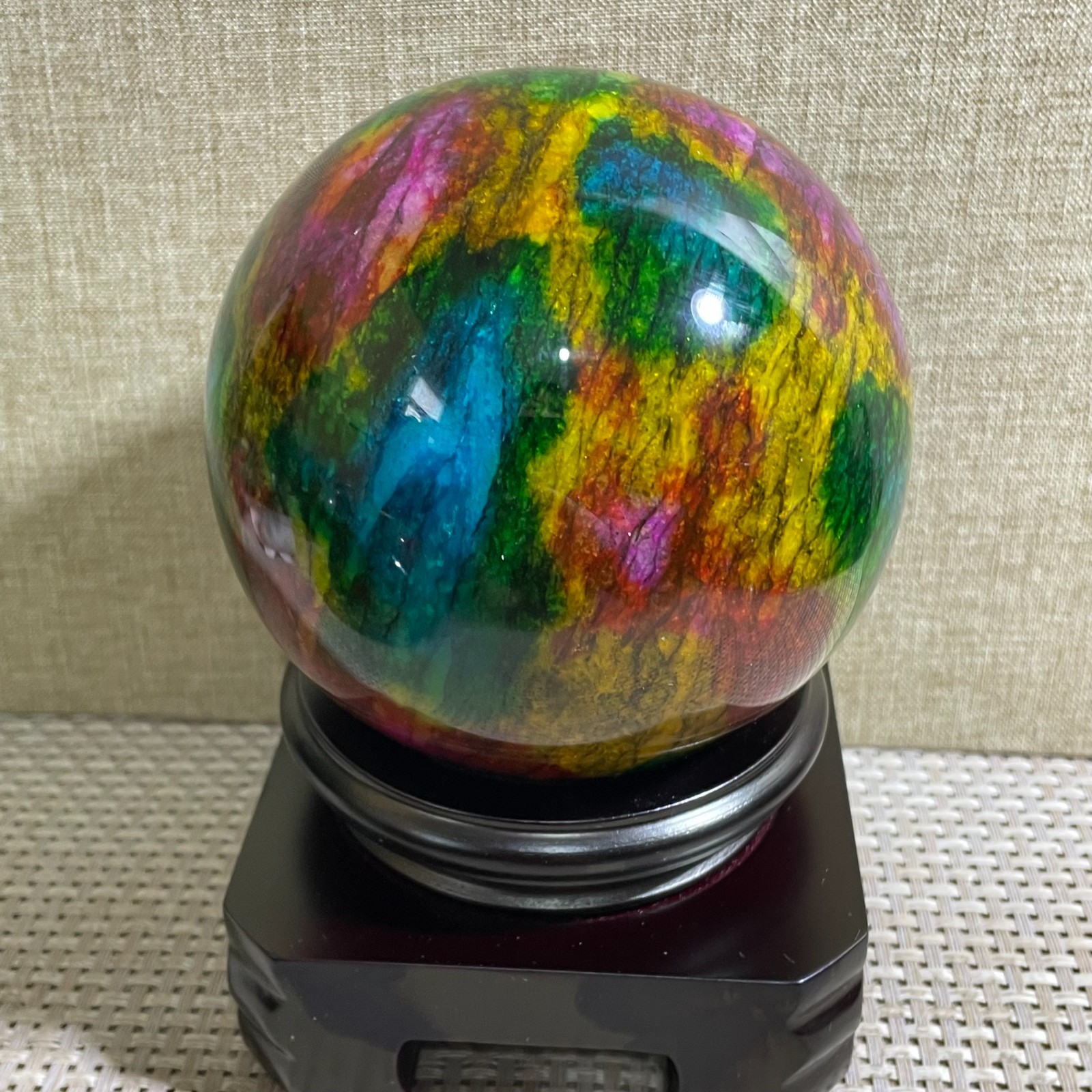 1452g Seven Colors Jade” sphere specimen -Taiwan China