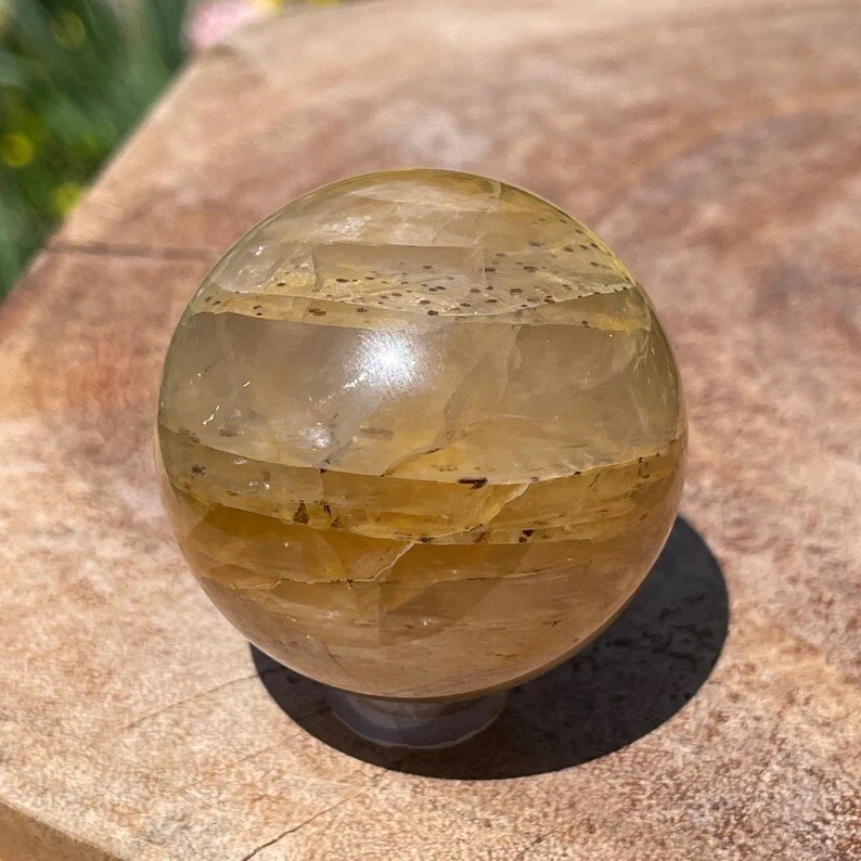 Dendritic Golden Healer Sphere with Asterism – No. 9