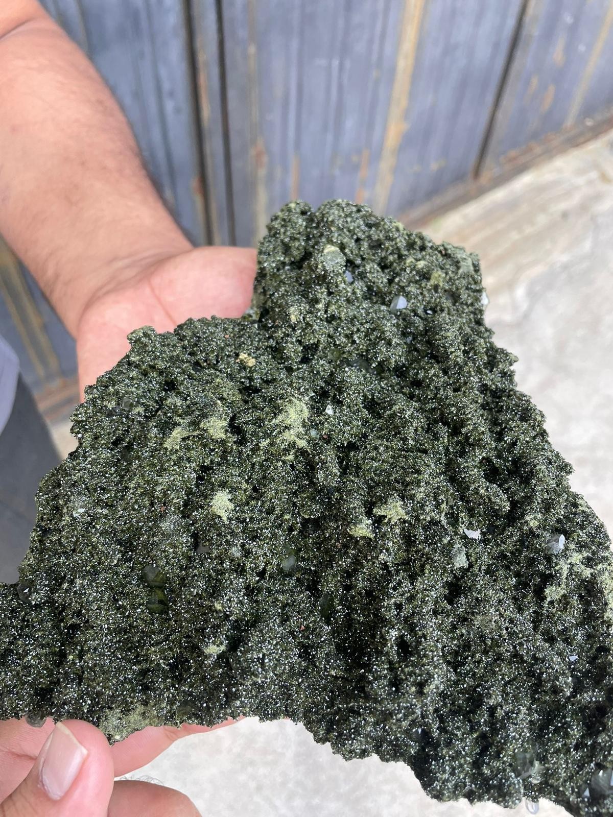 Large Natural Green Mineral Specimen – Believed to be Epidote – Raw Crystal Clus