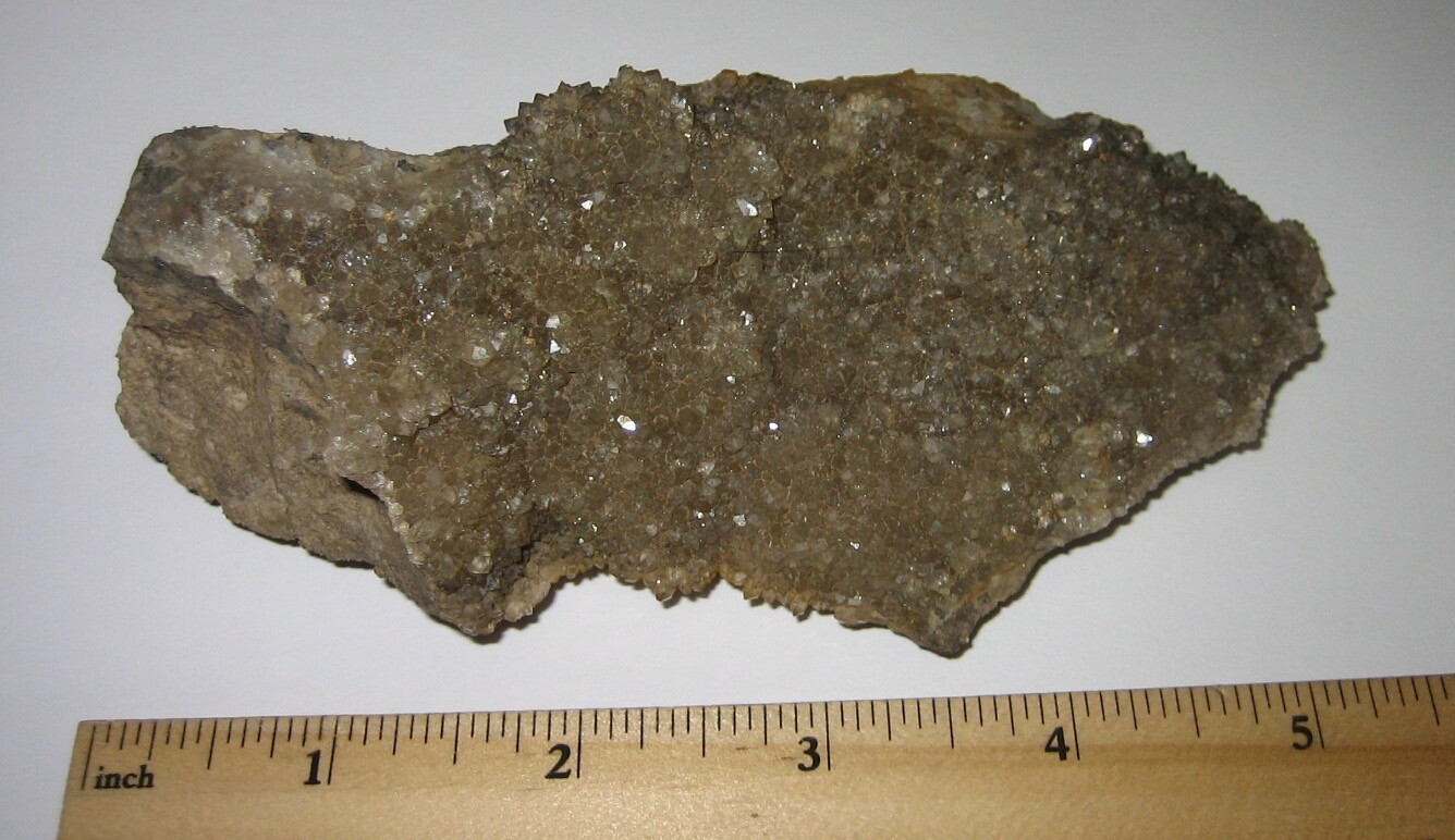 5.25″ x 2.25″ DRUSY HERKIMER DIAMOND QUARTZ CRYSTAL CLUSTER NEW YORK ~ 263.7g *A