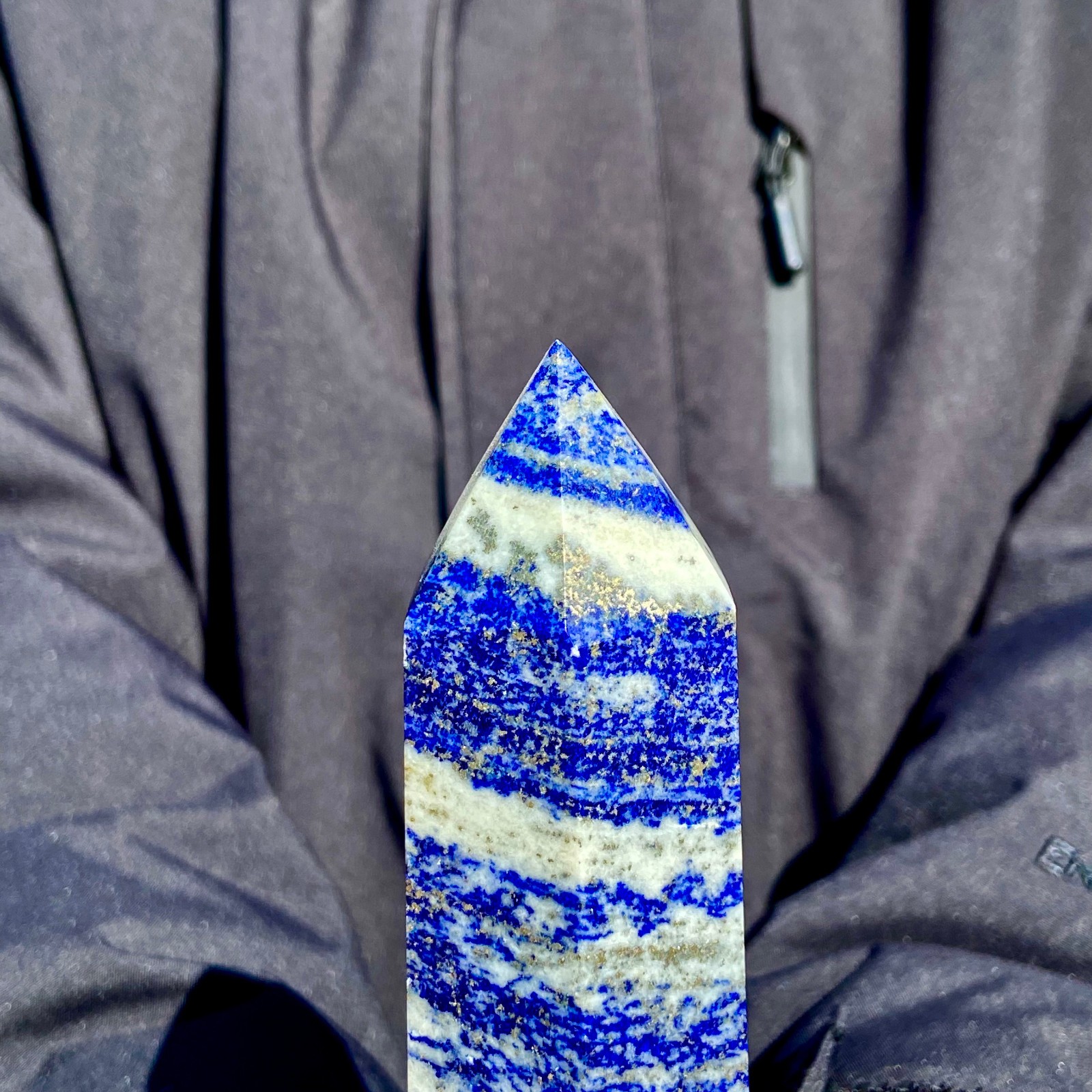 1.23LB Large Natural Lapis lazuli quartz crystal obelisk point wand aura healing