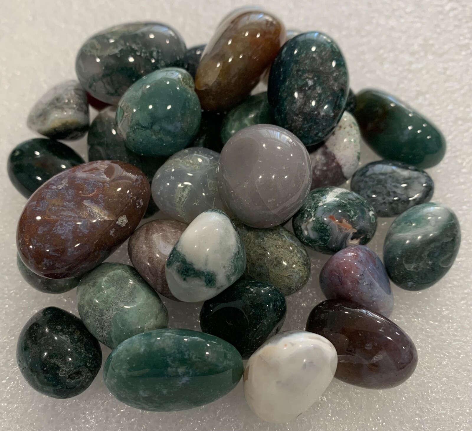 LOT of 34 Tumbled Smooth Polished Palm Healing Jasper Stones