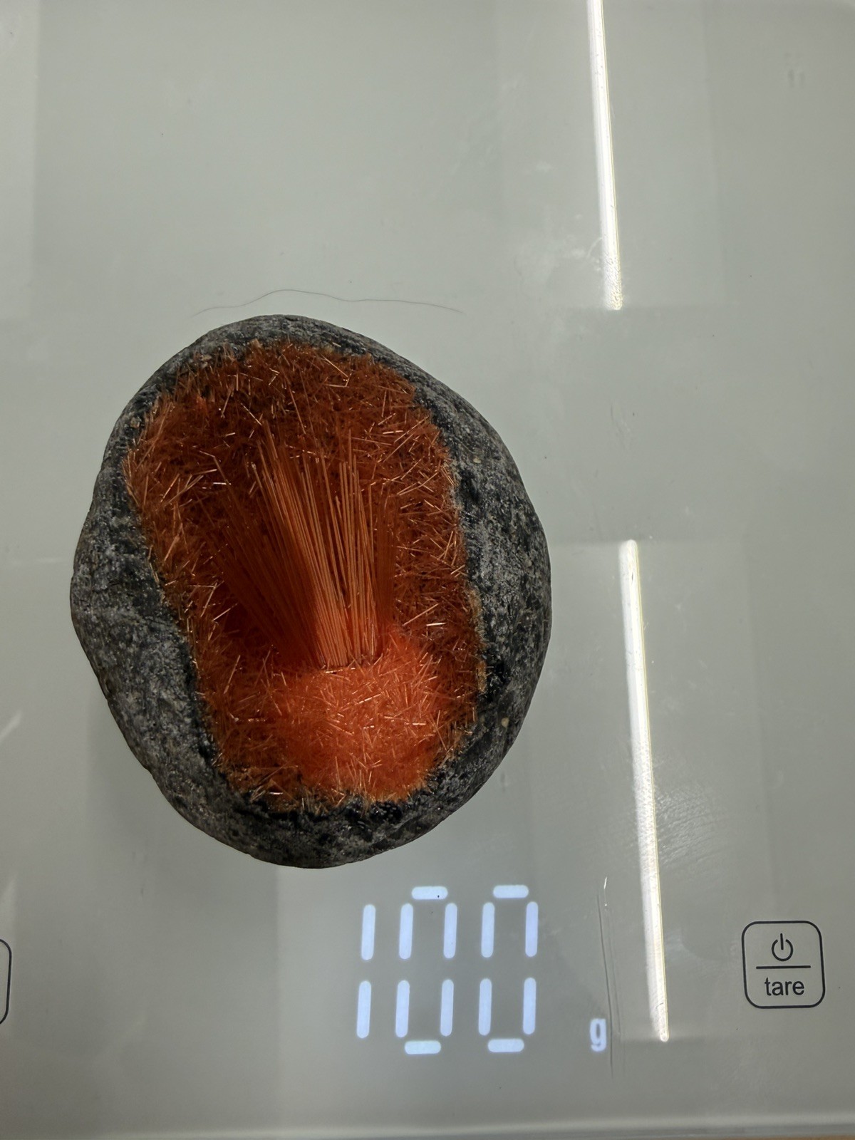 Orange Copper Ore Goethite Magnetite Crystal Sphere 100 grams
