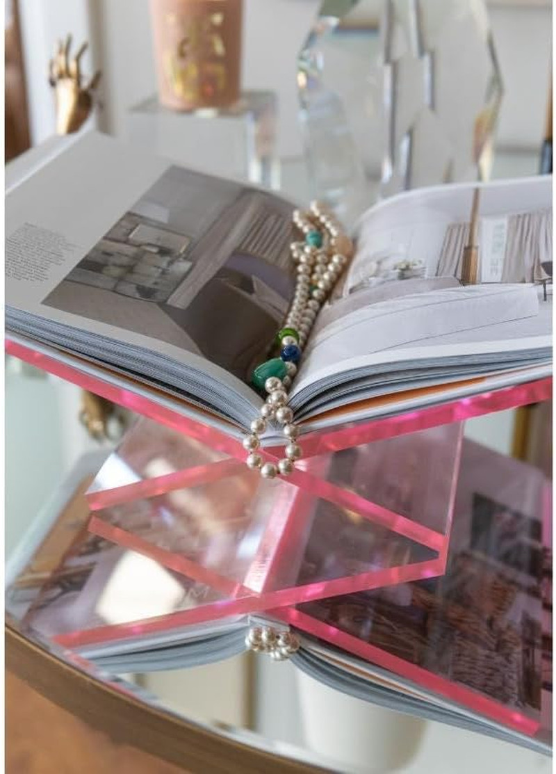 Lucite Galerie Book Display Stand – Elegant Acrylic Book Holder for Coffee Table