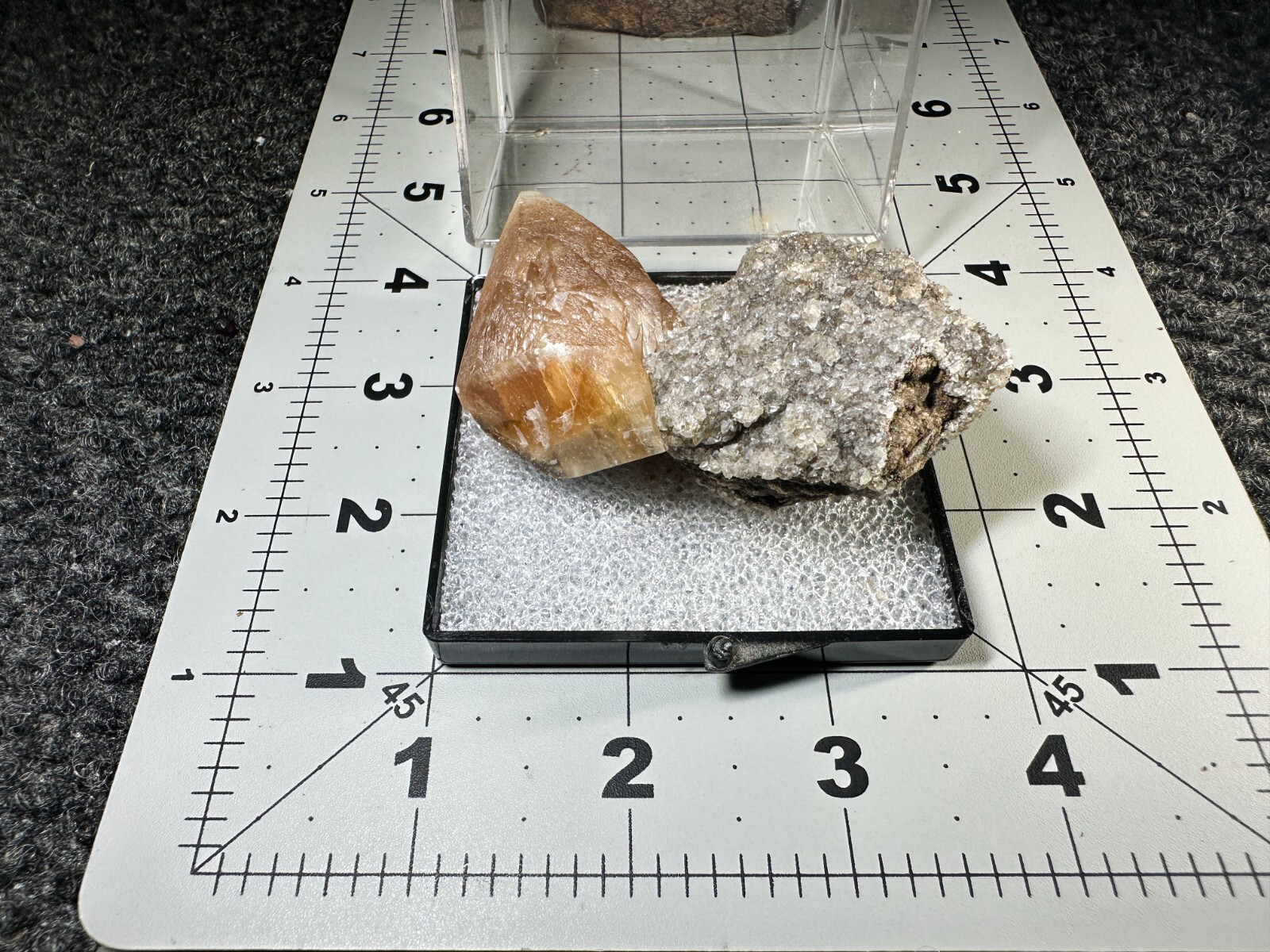 ➤ 2-1/2″ HONEY CALCITE CRYSTAL with 2″ MICRO CALCITES Pugh Quarry Ohio VIDEO➤581