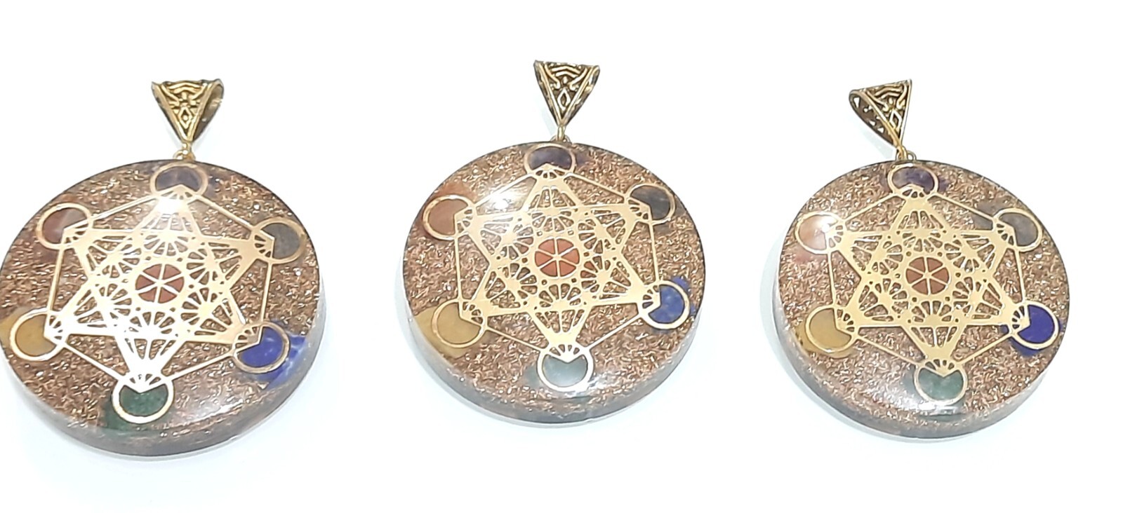 7 chakra metatron cube reiki emf protection pendant unisex orgone pendant